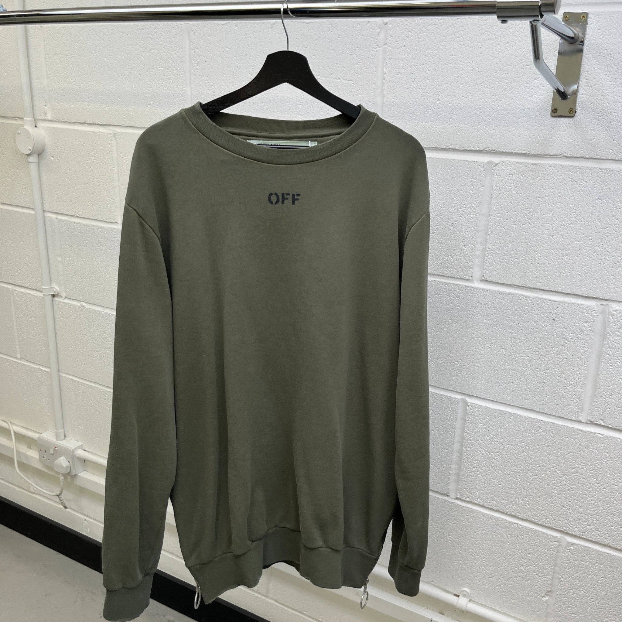 Men's Side Zips Sweatshirt Green Size L