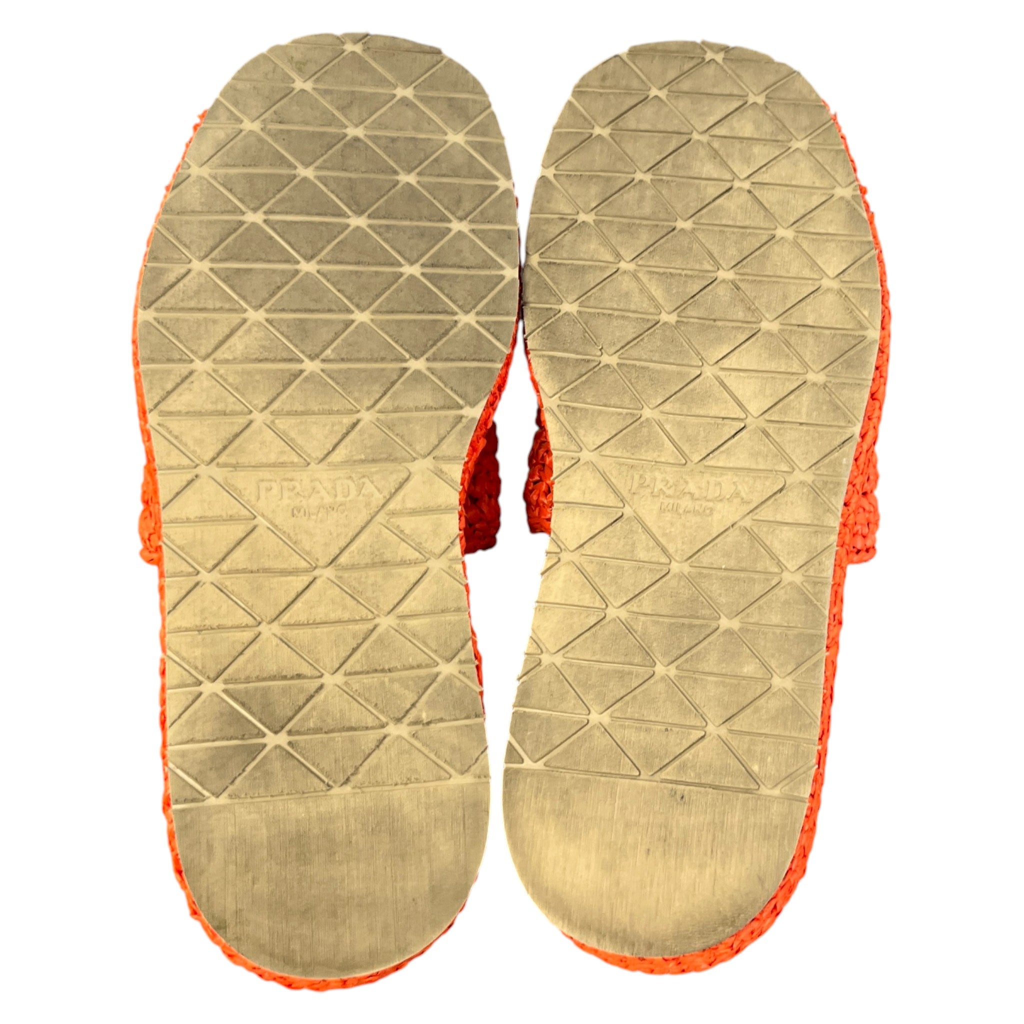 Women's Logo Raffia Platform Slides Orange Size EU 37 / UK 4