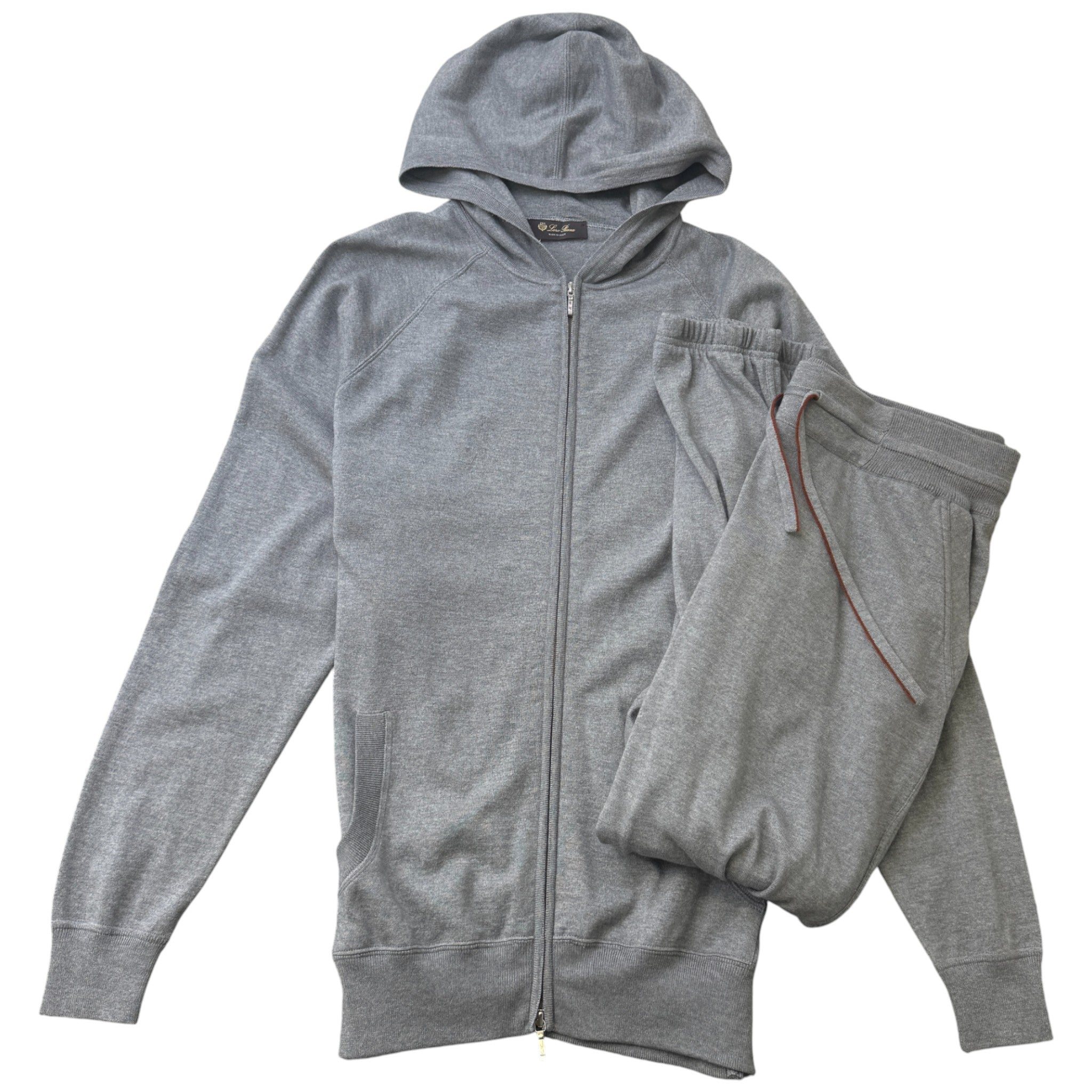 Men's Cashmere Full Tracksuit Grey Size XXL