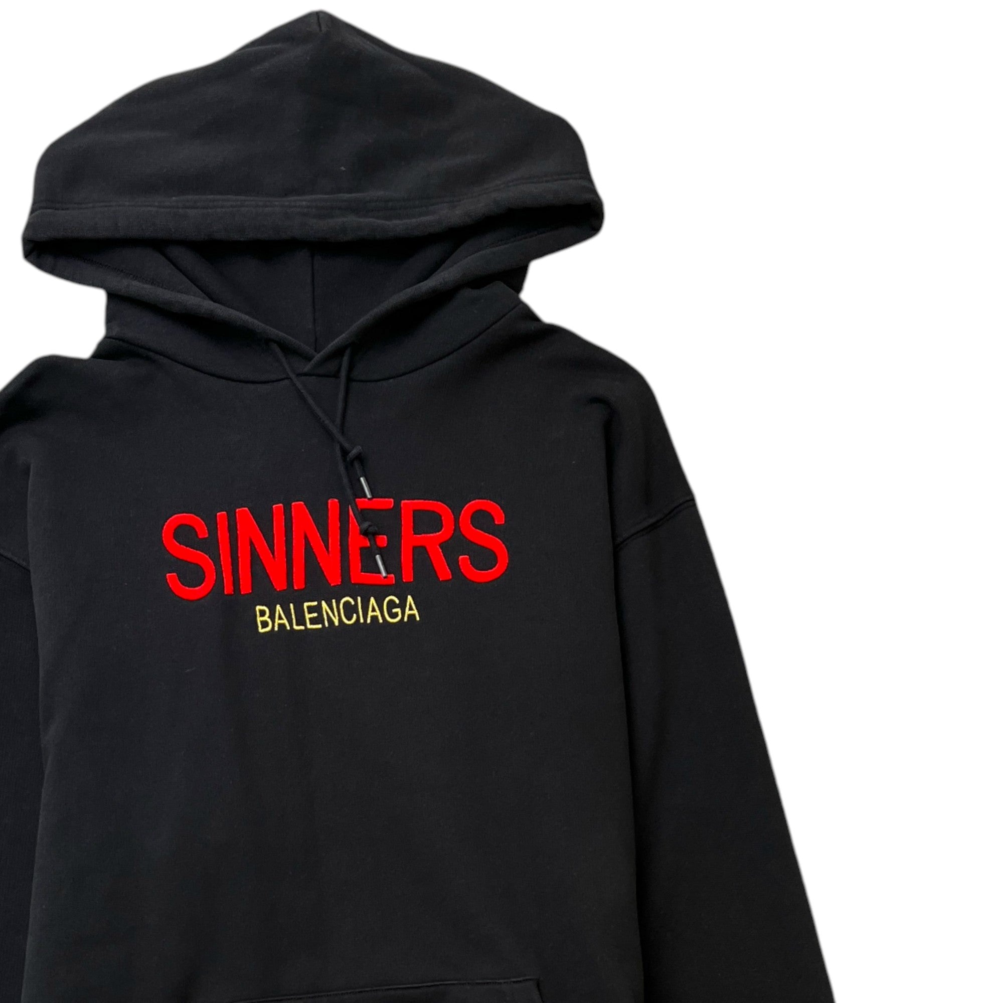 Men's Embroidered Logo Hoodie Black Size XS