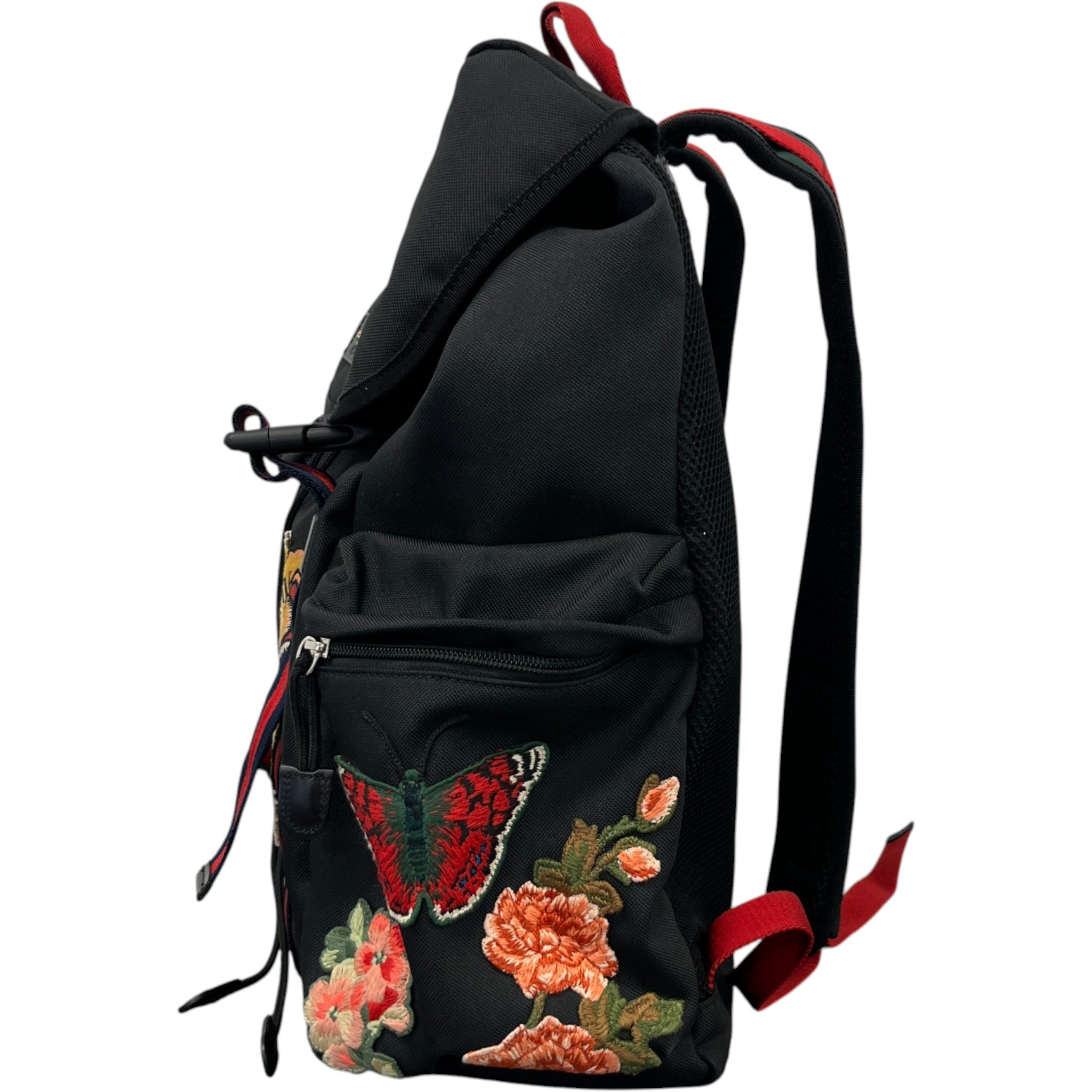 Men's Embroidered Patch Backpack Black