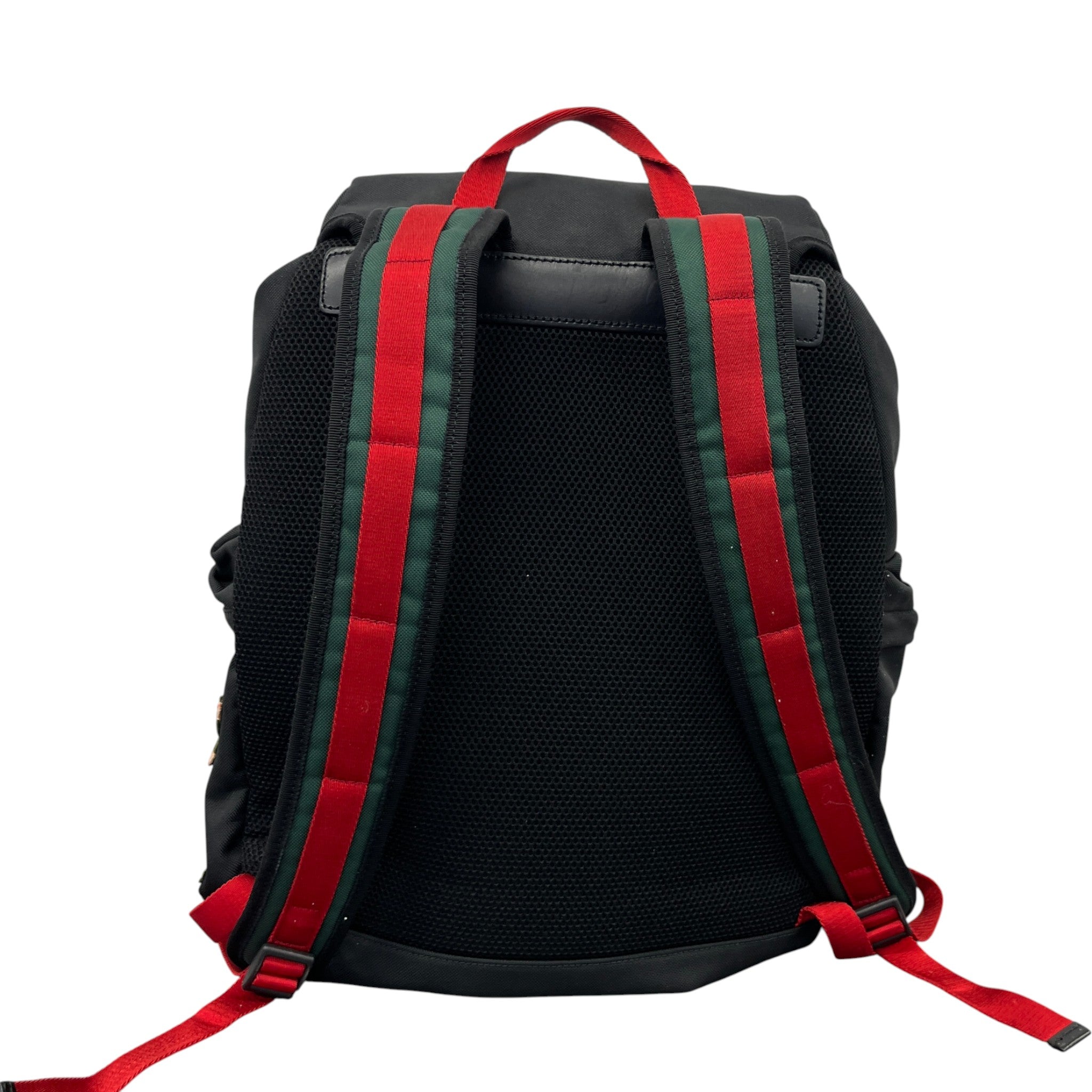 Men's Embroidered Patch Backpack Black