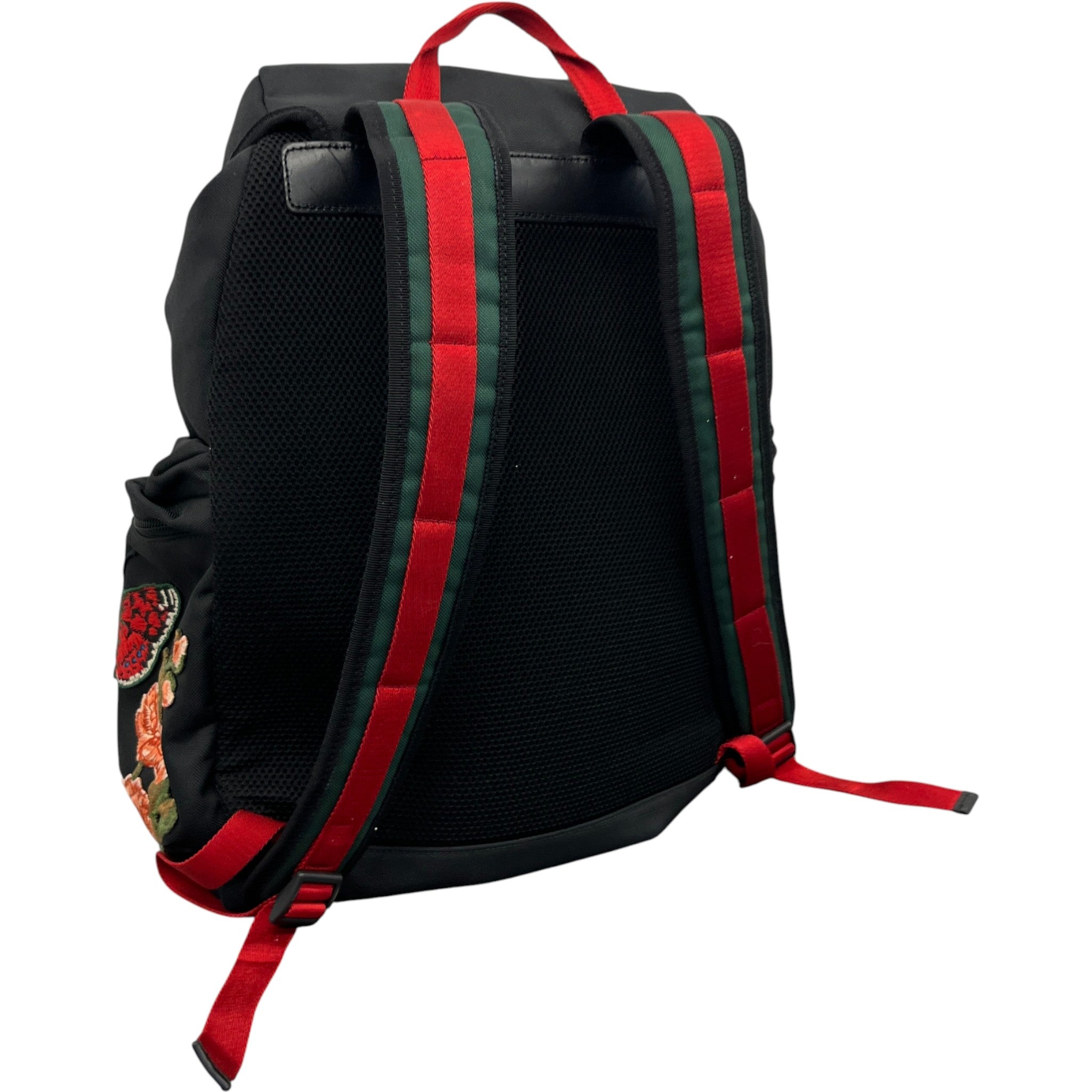 Men's Embroidered Patch Backpack Black