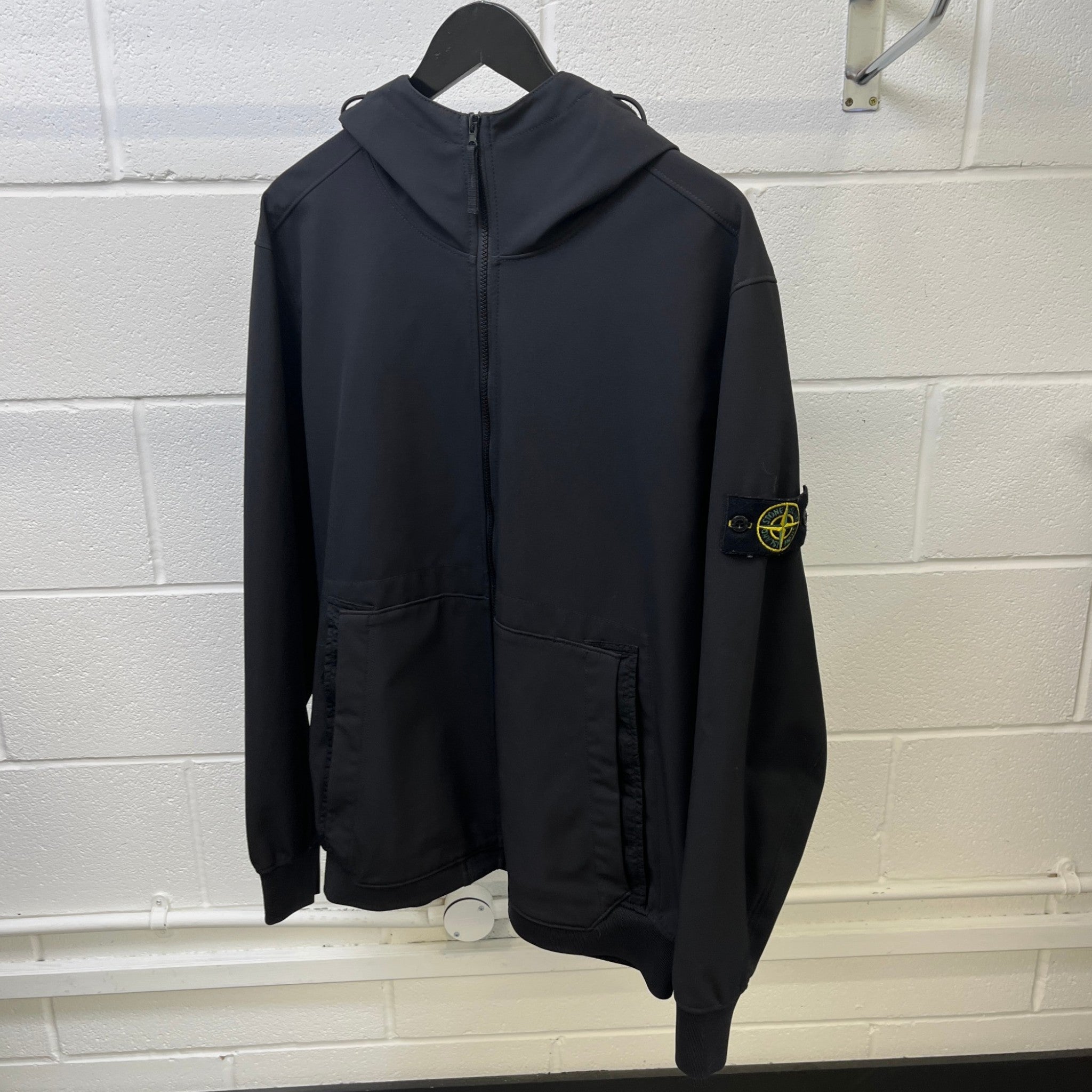 Men's Applique Logo Down Jacket Black Size XXL