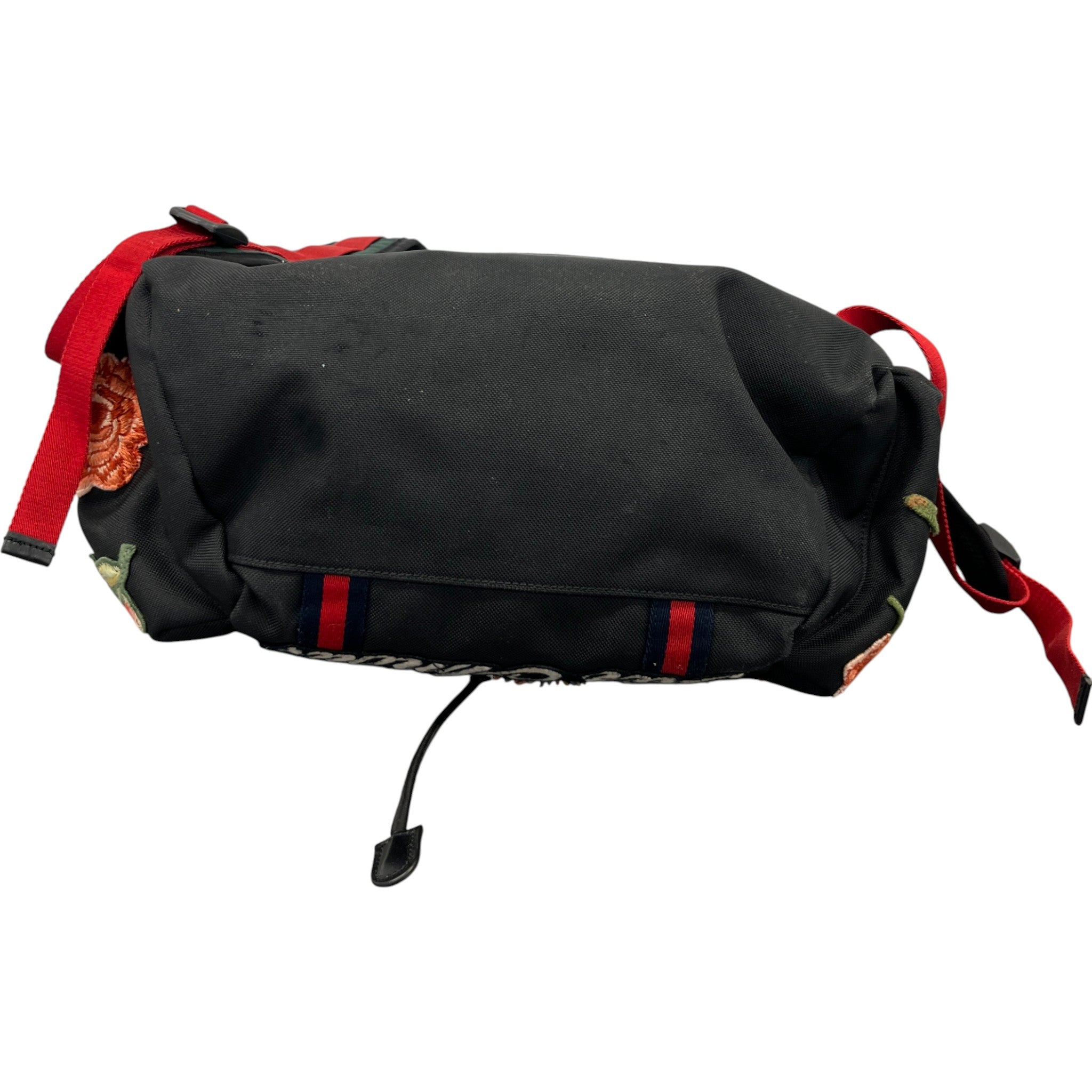 Men's Embroidered Patch Backpack Black