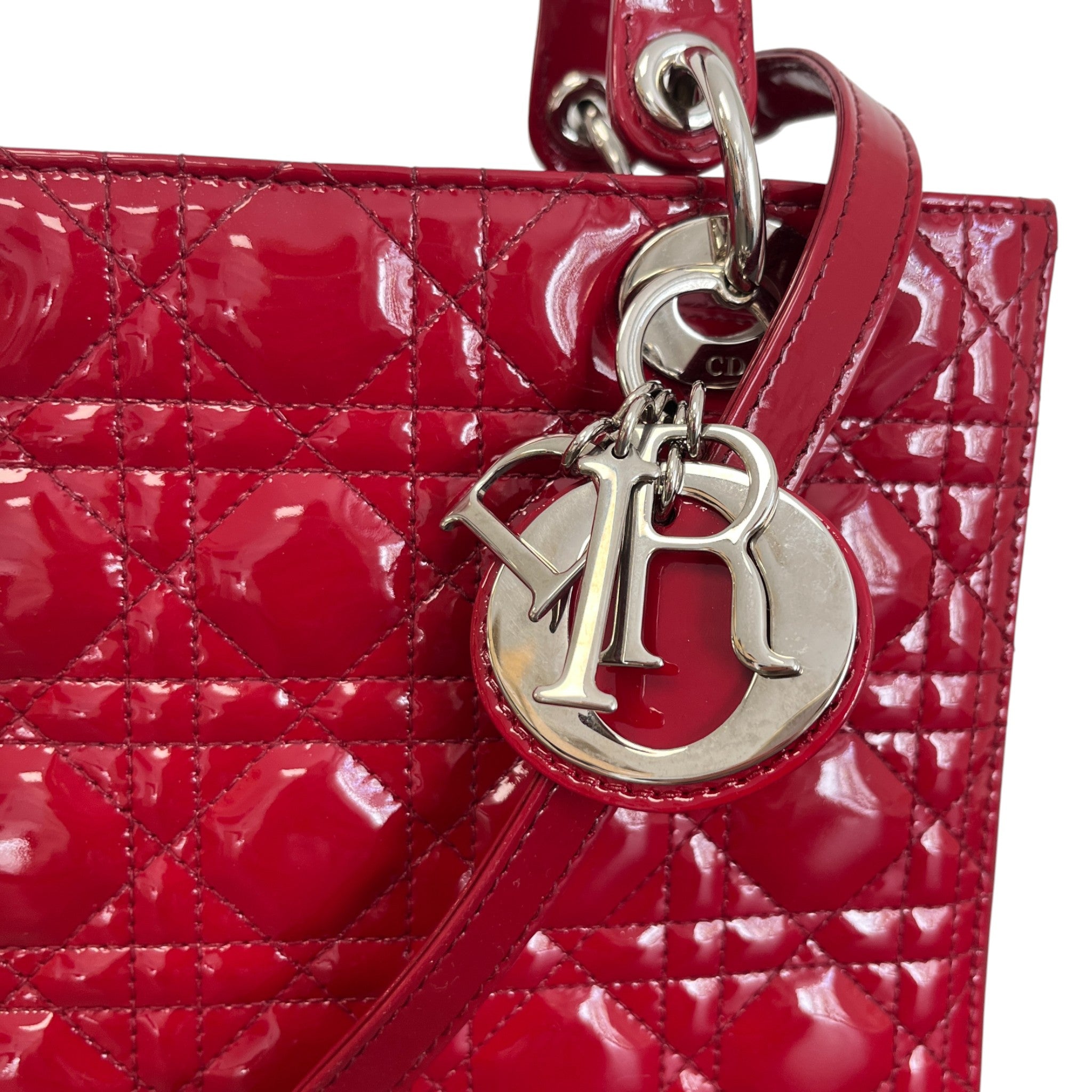 Women's Lady Dior Medium Bag Red