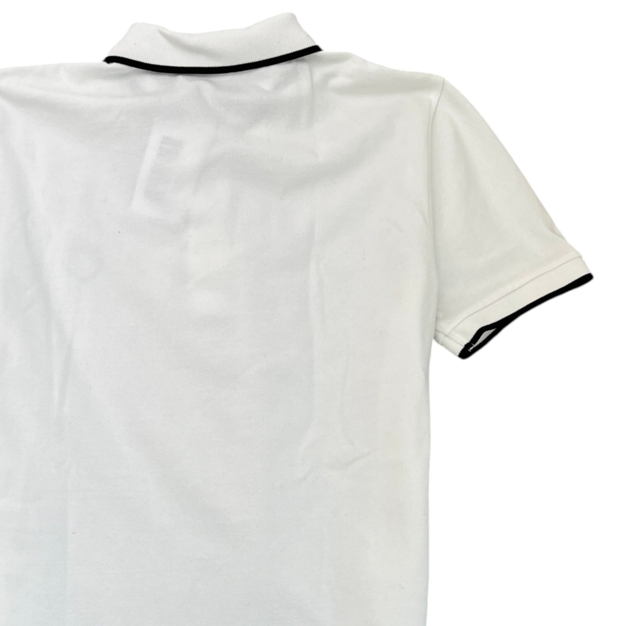 Men's Embroidered Logo Polo Shirt White Size M