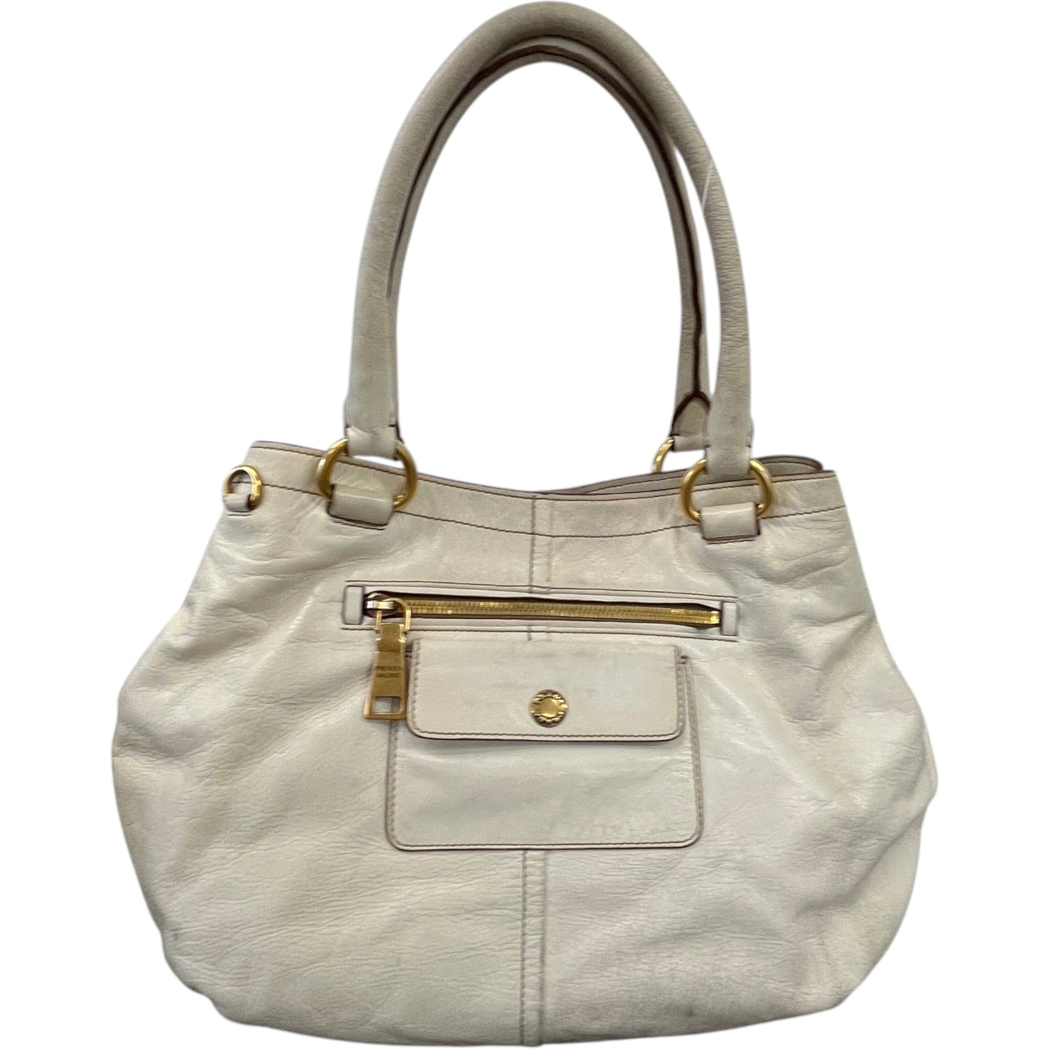 Women's Vitello Shine Handbag Cream