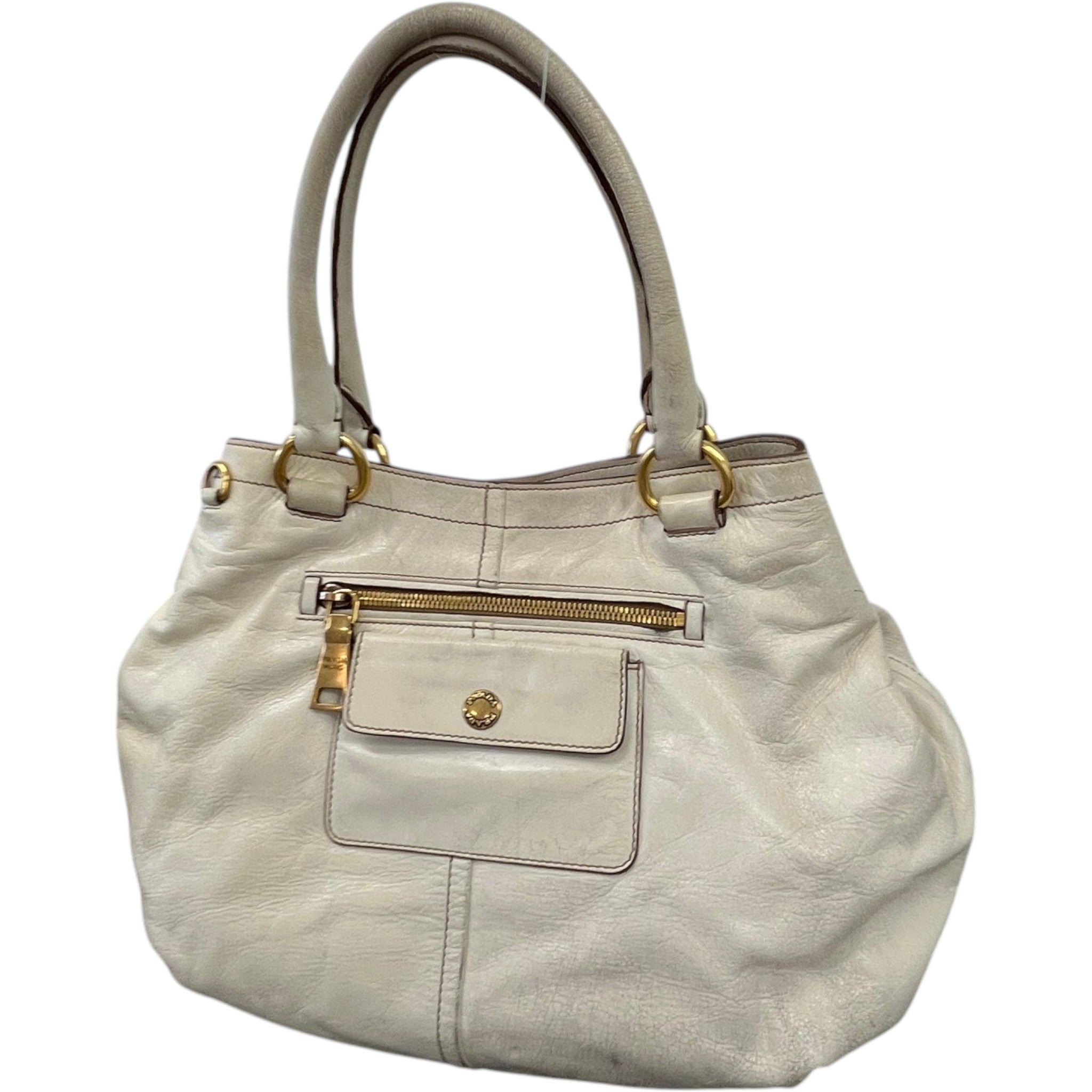 Women's Vitello Shine Handbag Cream