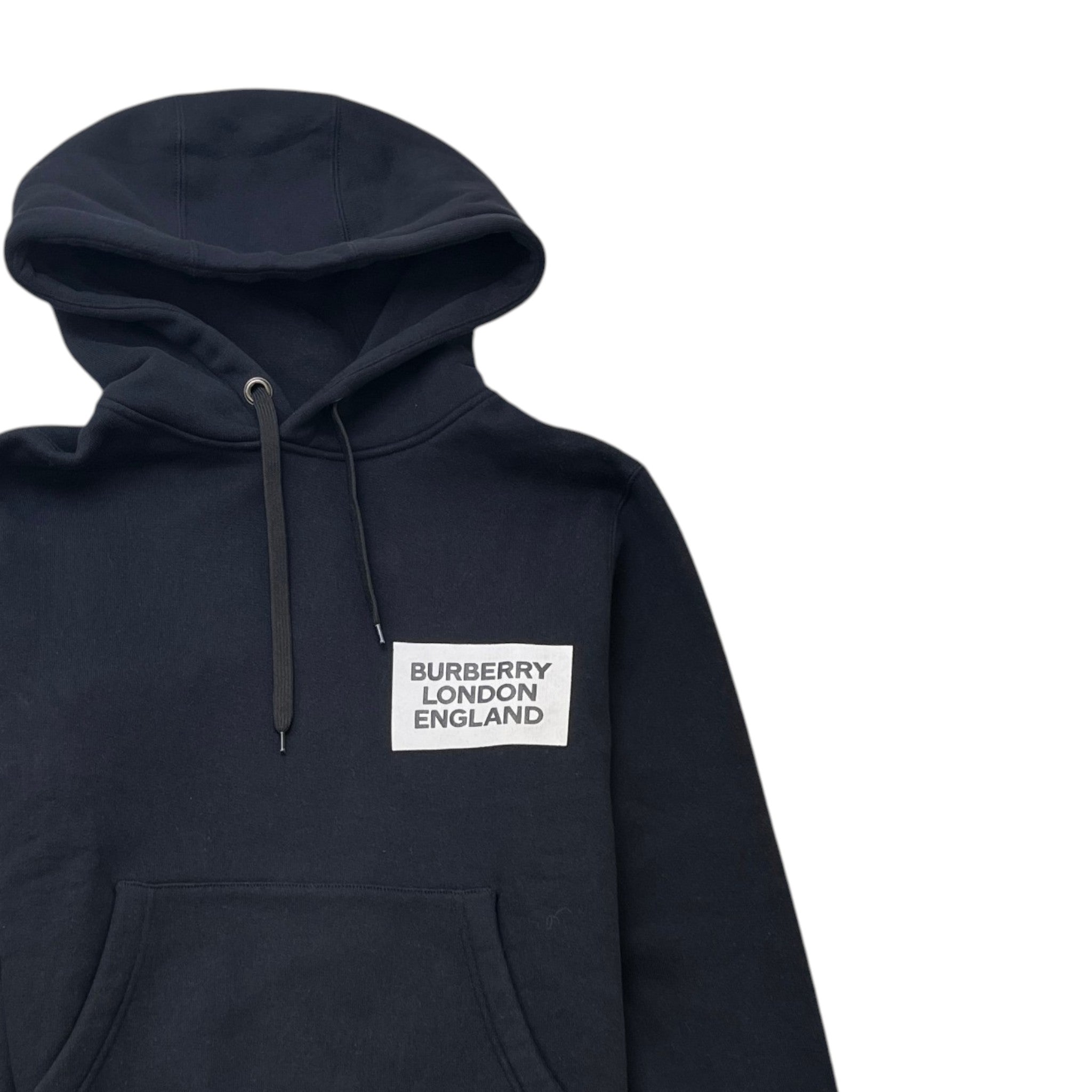 Men's Logo Print Hoodie Black Size S