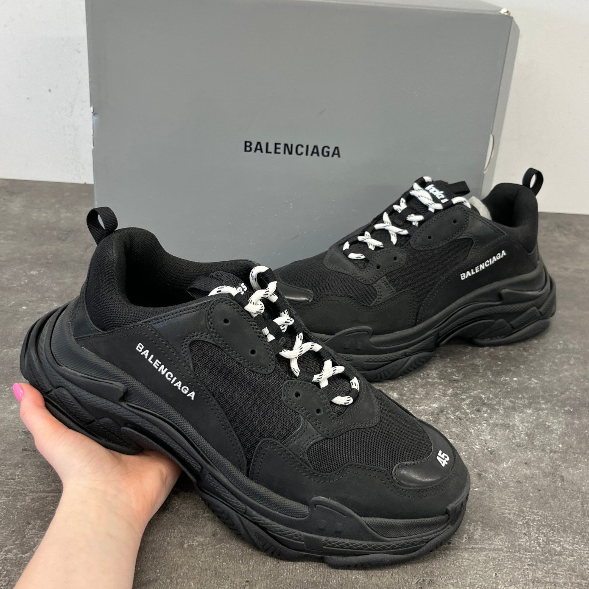 Men's Triple S Low Trainers Black Size EU 45 / UK 11