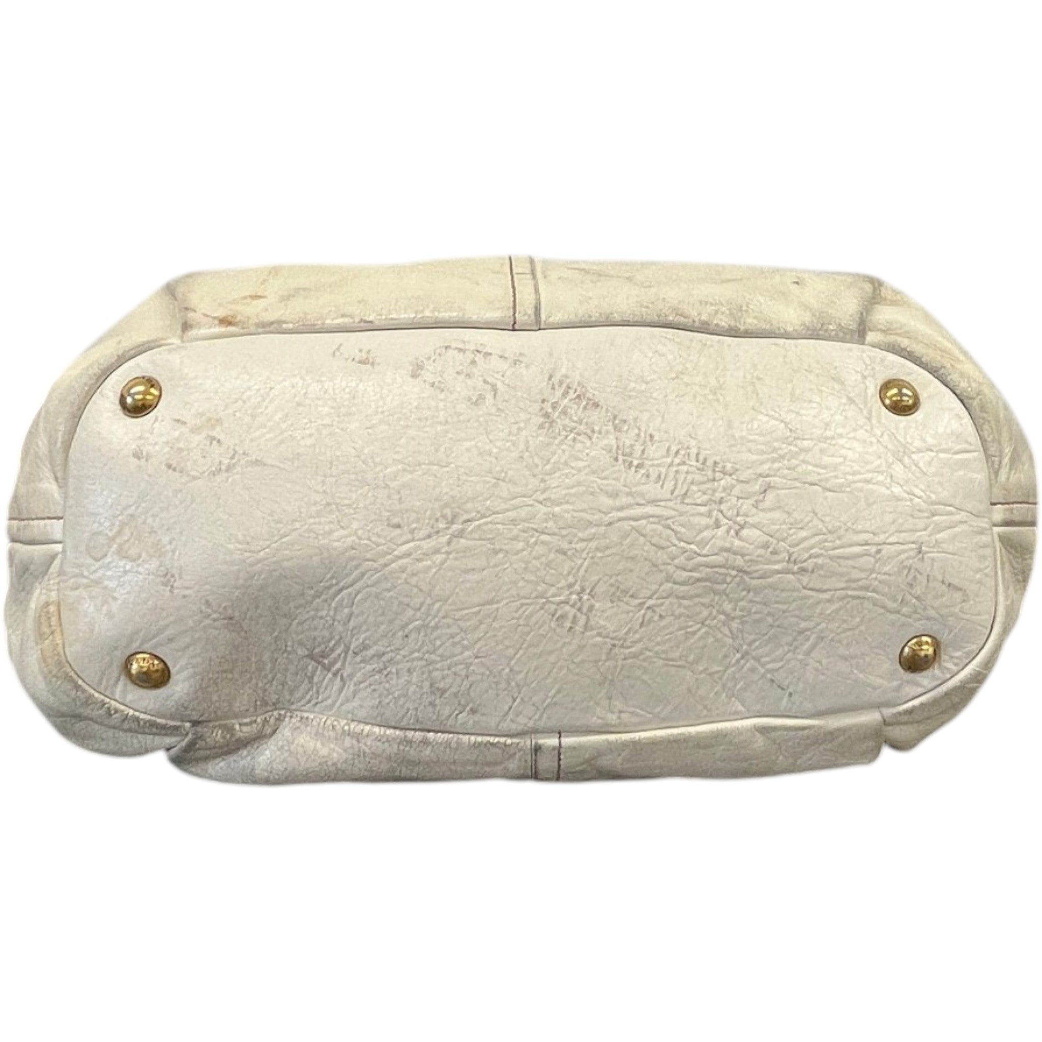 Women's Vitello Shine Handbag Cream