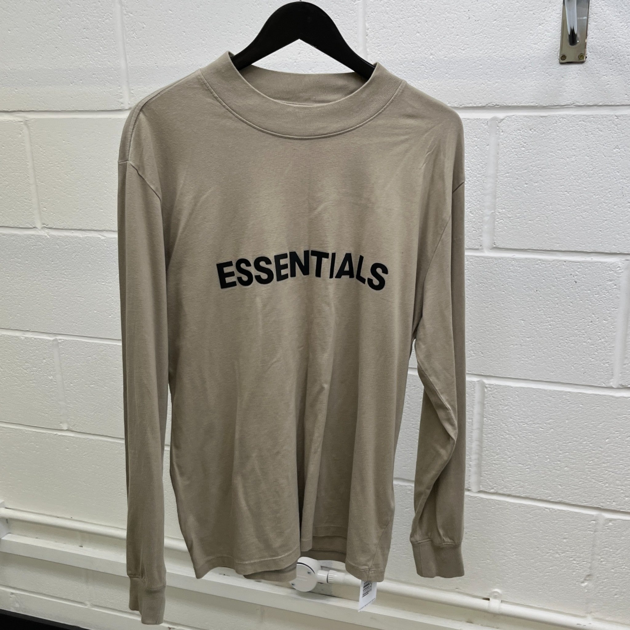 Men's Logo Long Sleeve T-Shirt Khaki Size S