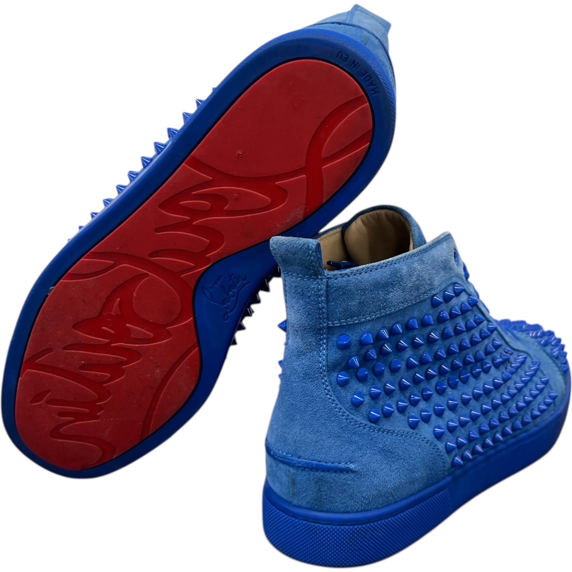 Men's Louis Spikes Flat High Trainers Blue Size EU 43 / UK 9