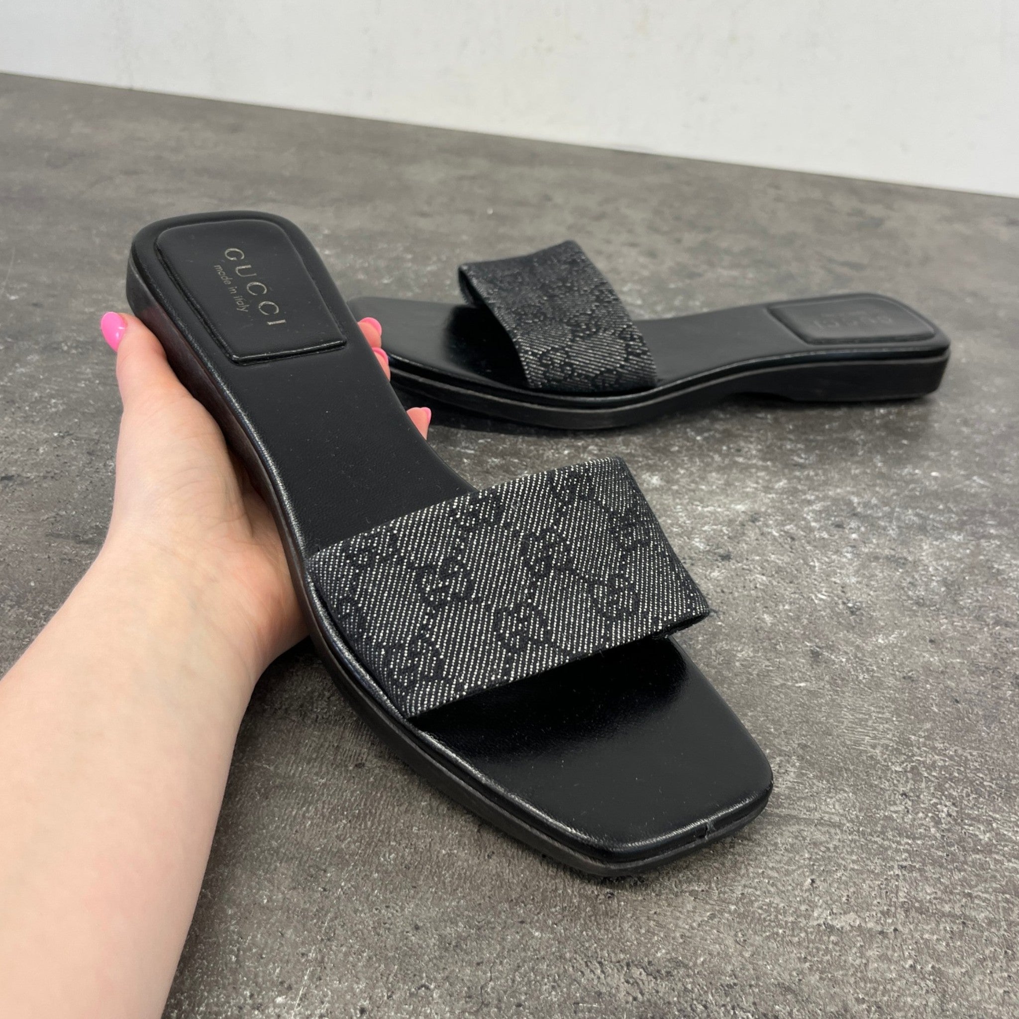 Women's Gg Supreme Platform Sandals Black Size EU 40 / UK 7