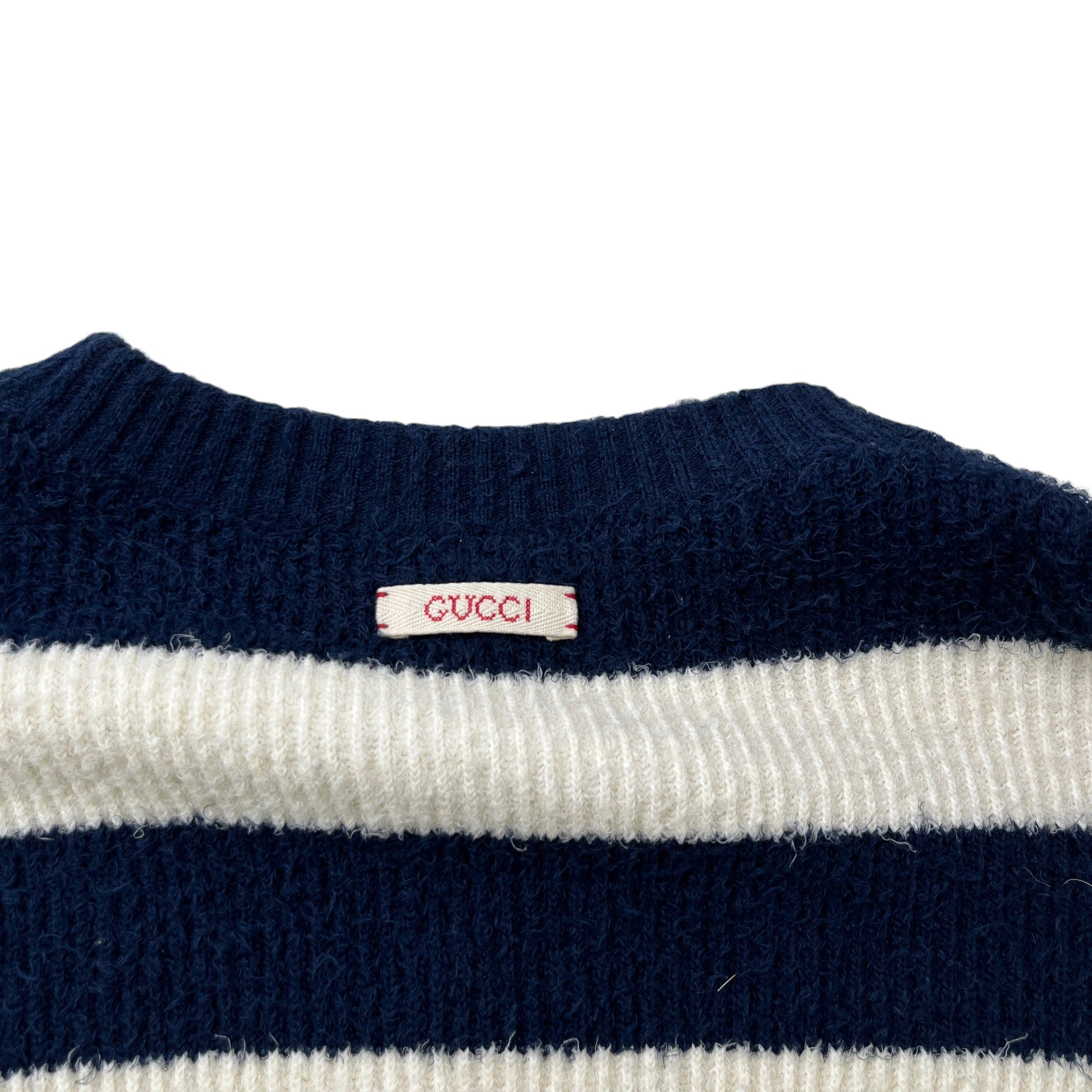 Men's Striped Brushed Jumper Beige Size S