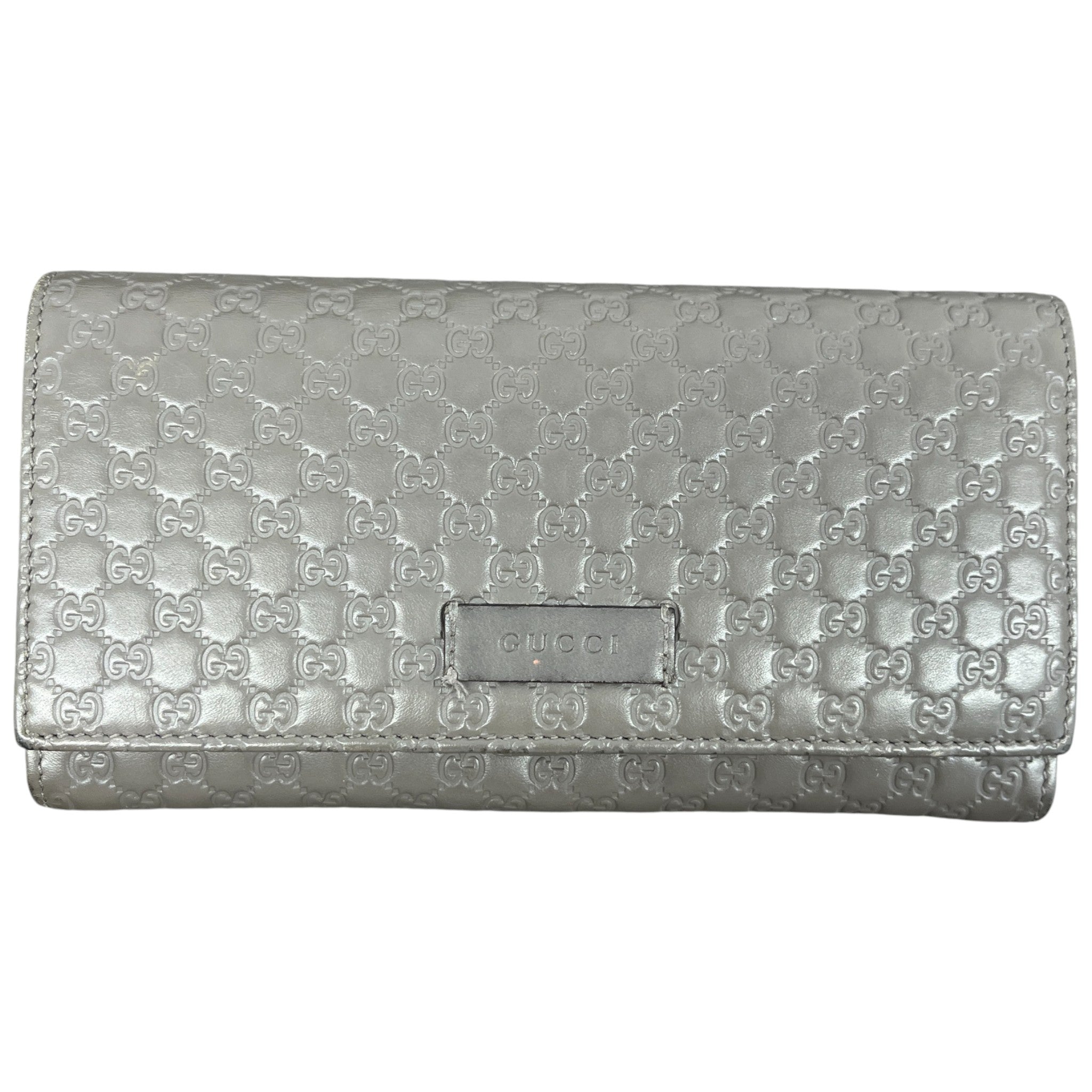 Women's Microguccissima Gg Continental Purse Grey