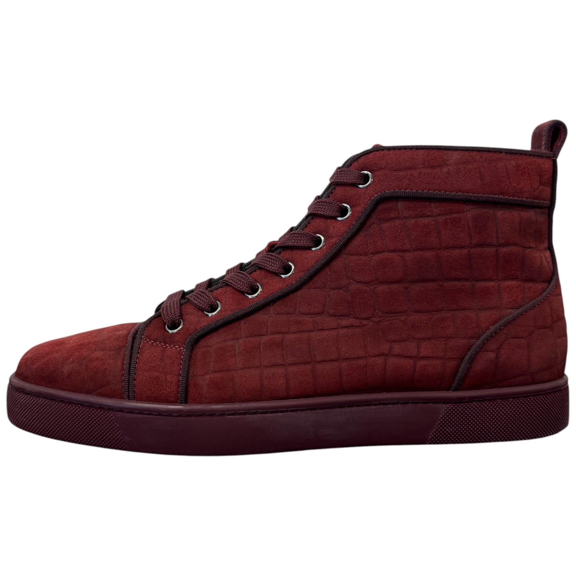 Men's Louis Orlato Flat High Trainers Burgundy Size EU 41.5 / UK 7.5