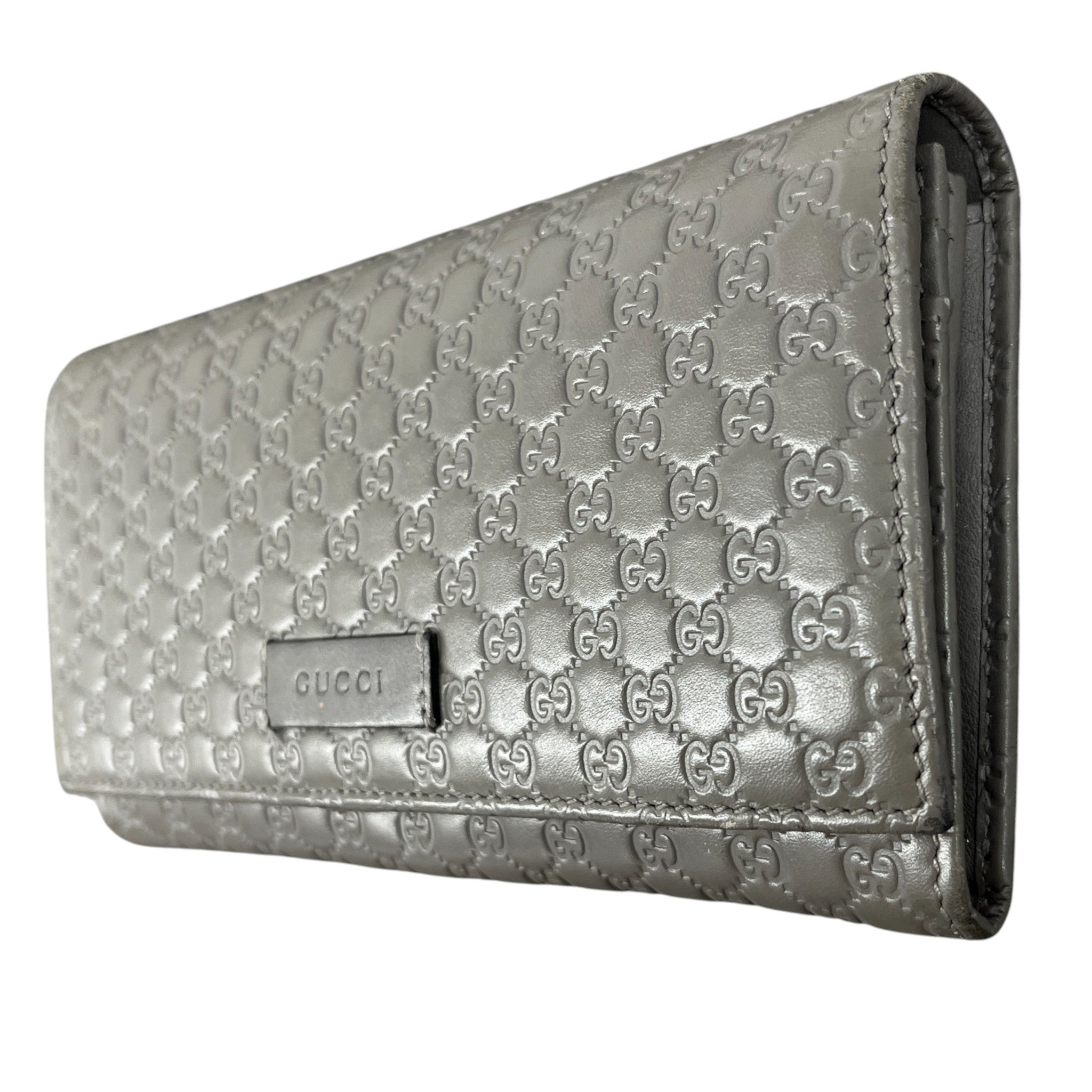 Women's Microguccissima Gg Continental Purse Grey