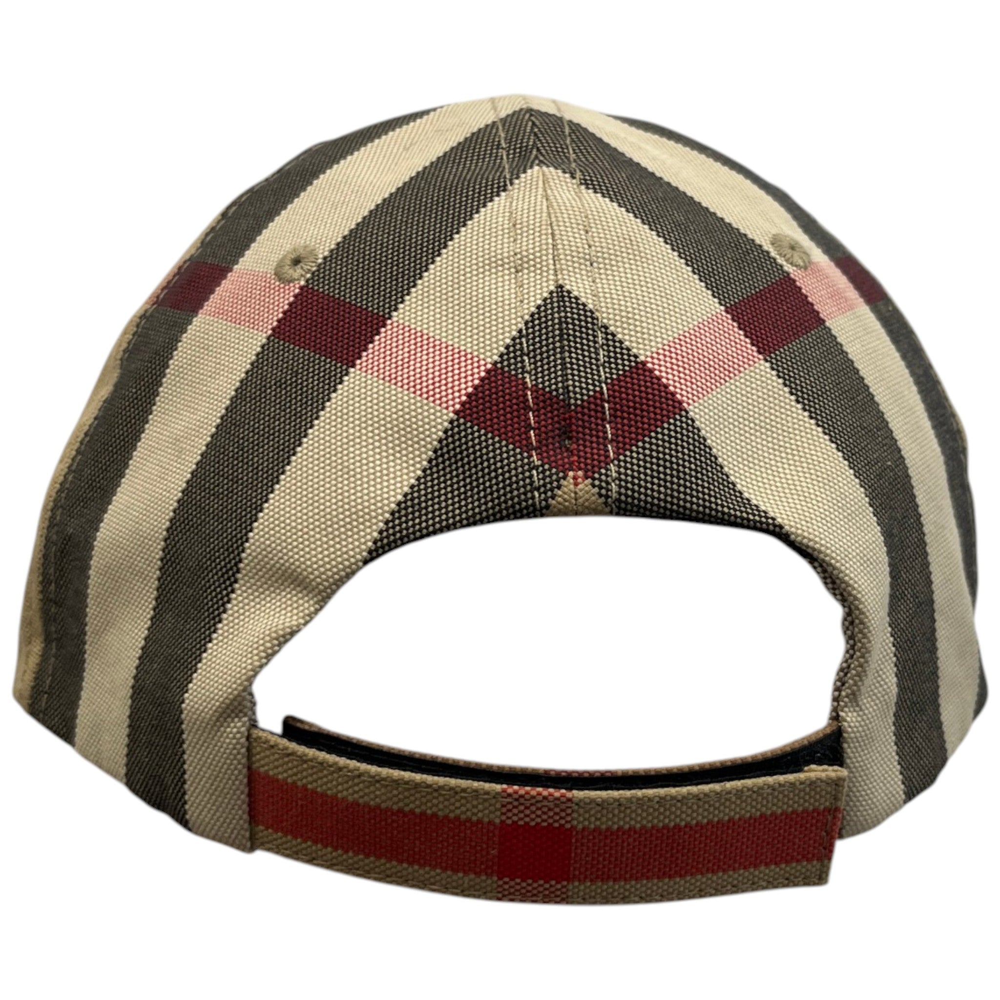 Men's Check Print Cap Beige Size M