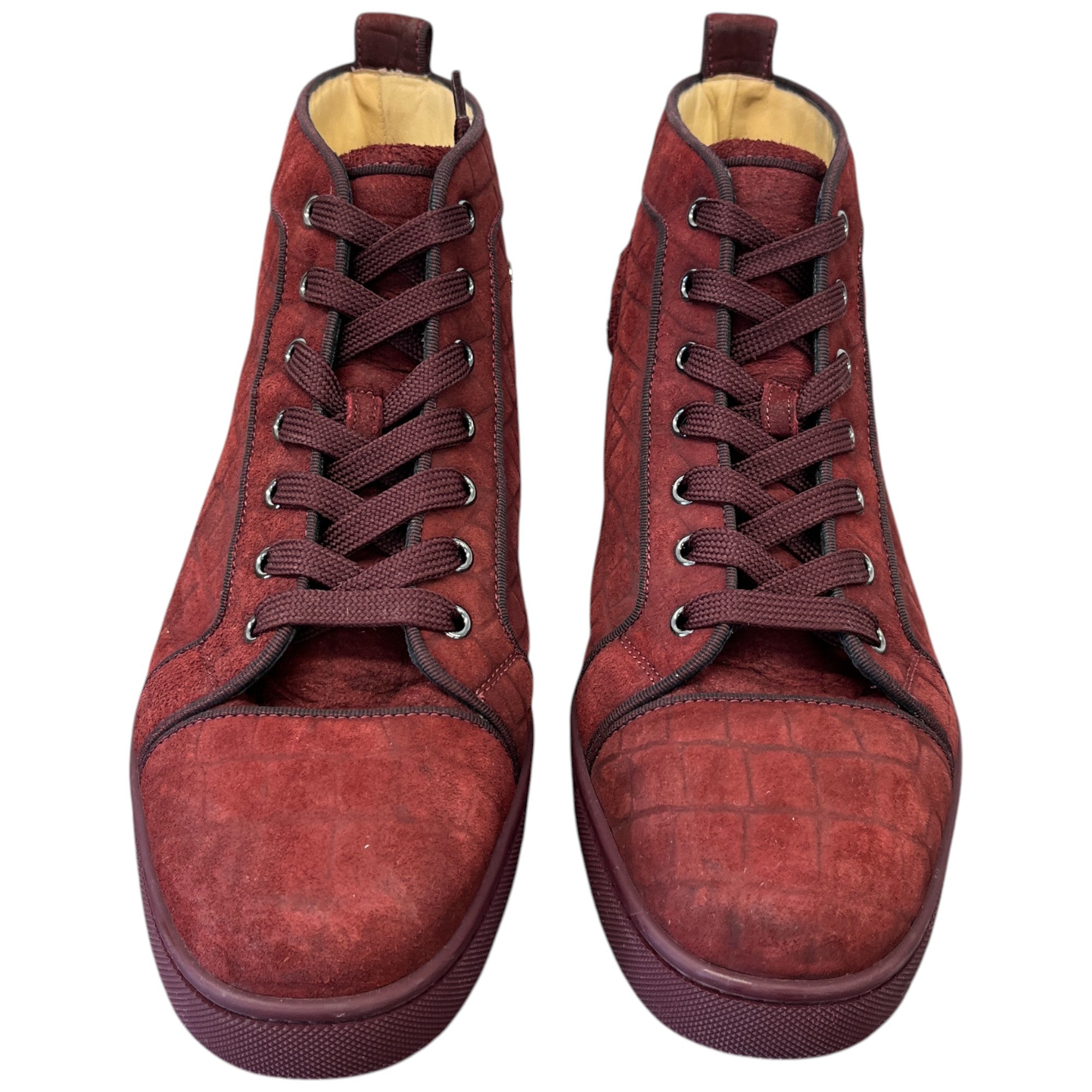 Men's Louis Orlato Flat High Trainers Burgundy Size EU 41.5 / UK 7.5