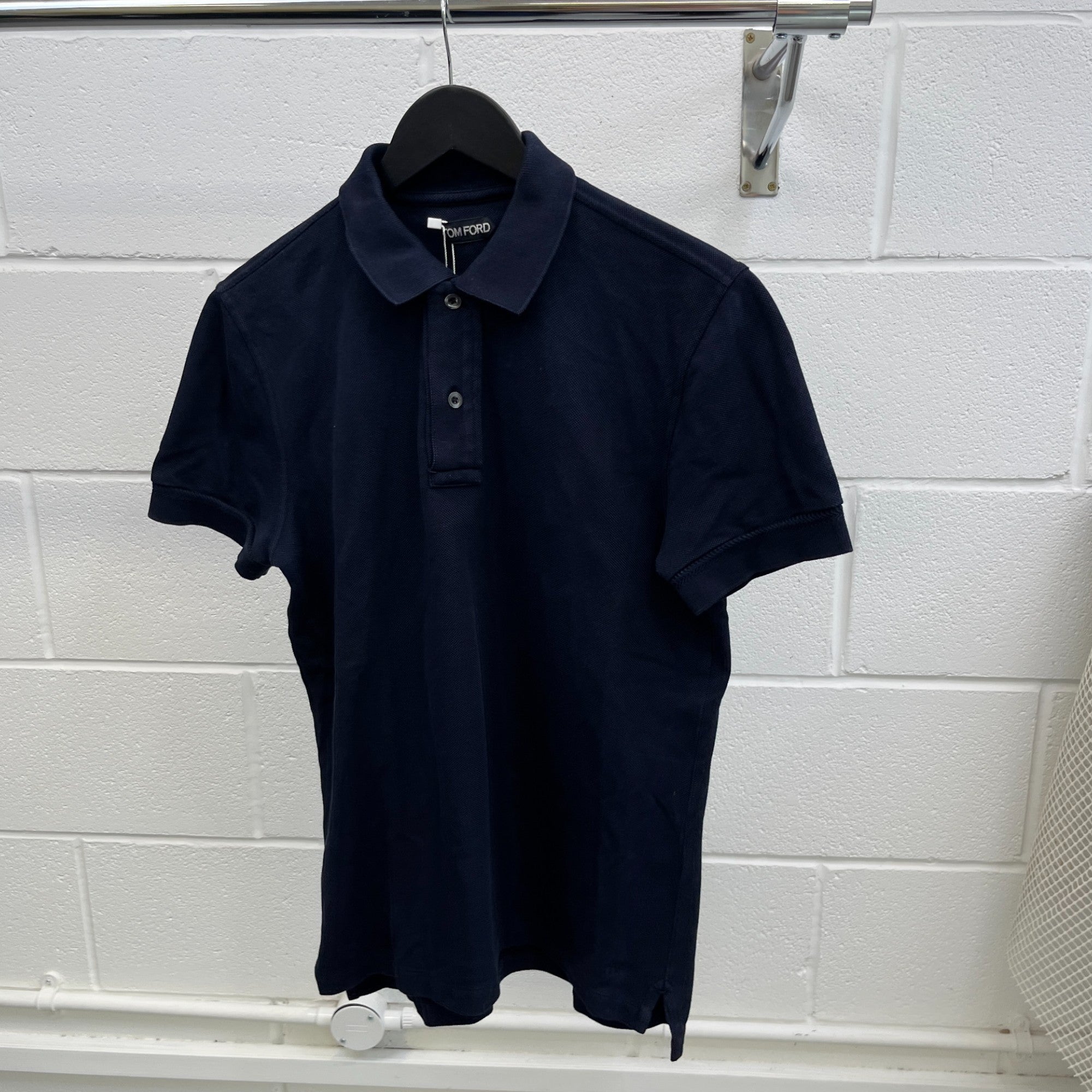 Men's Plain Polo Shirt Navy Size IT 48 / UK M