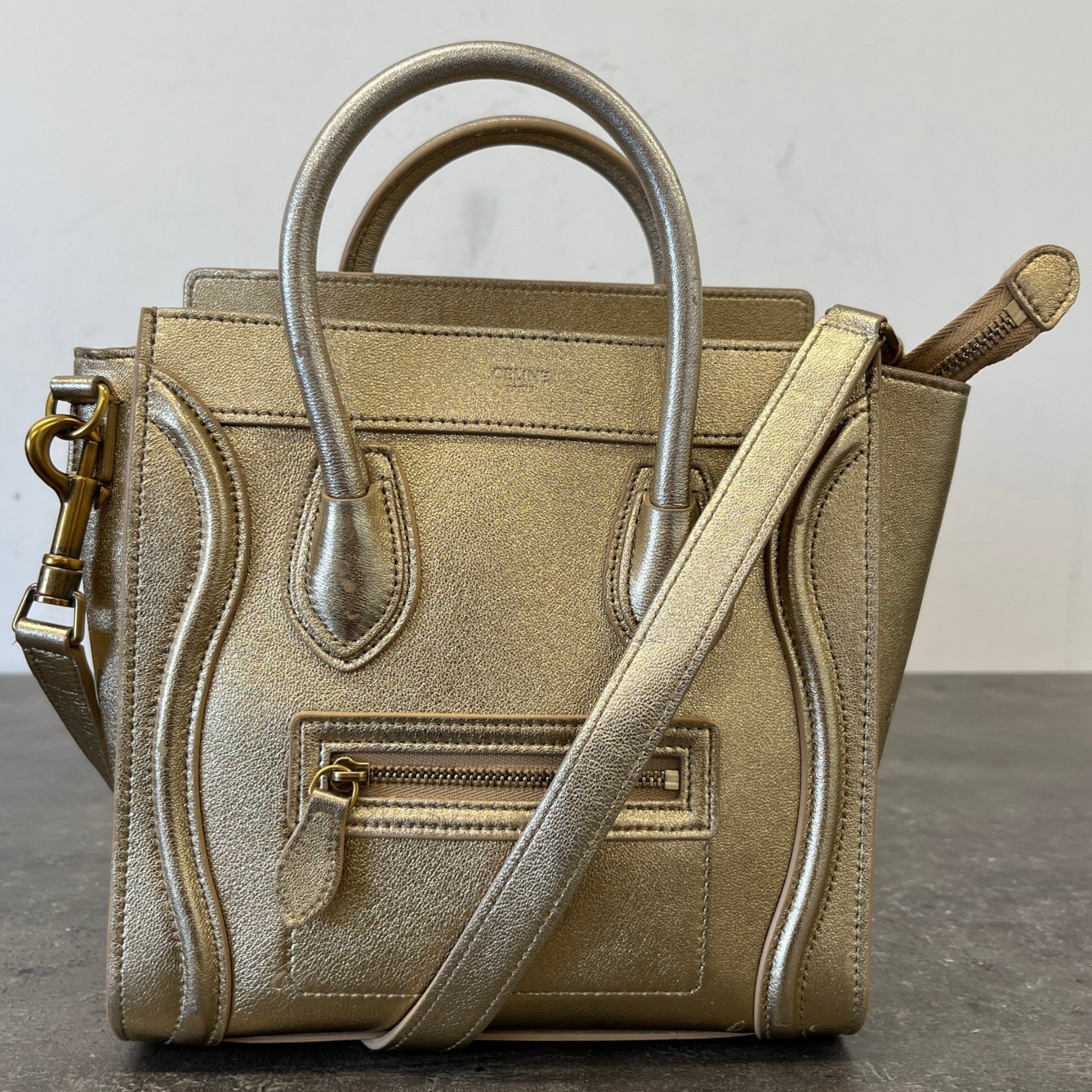 Women's Nano Luggage Tote Bag Gold