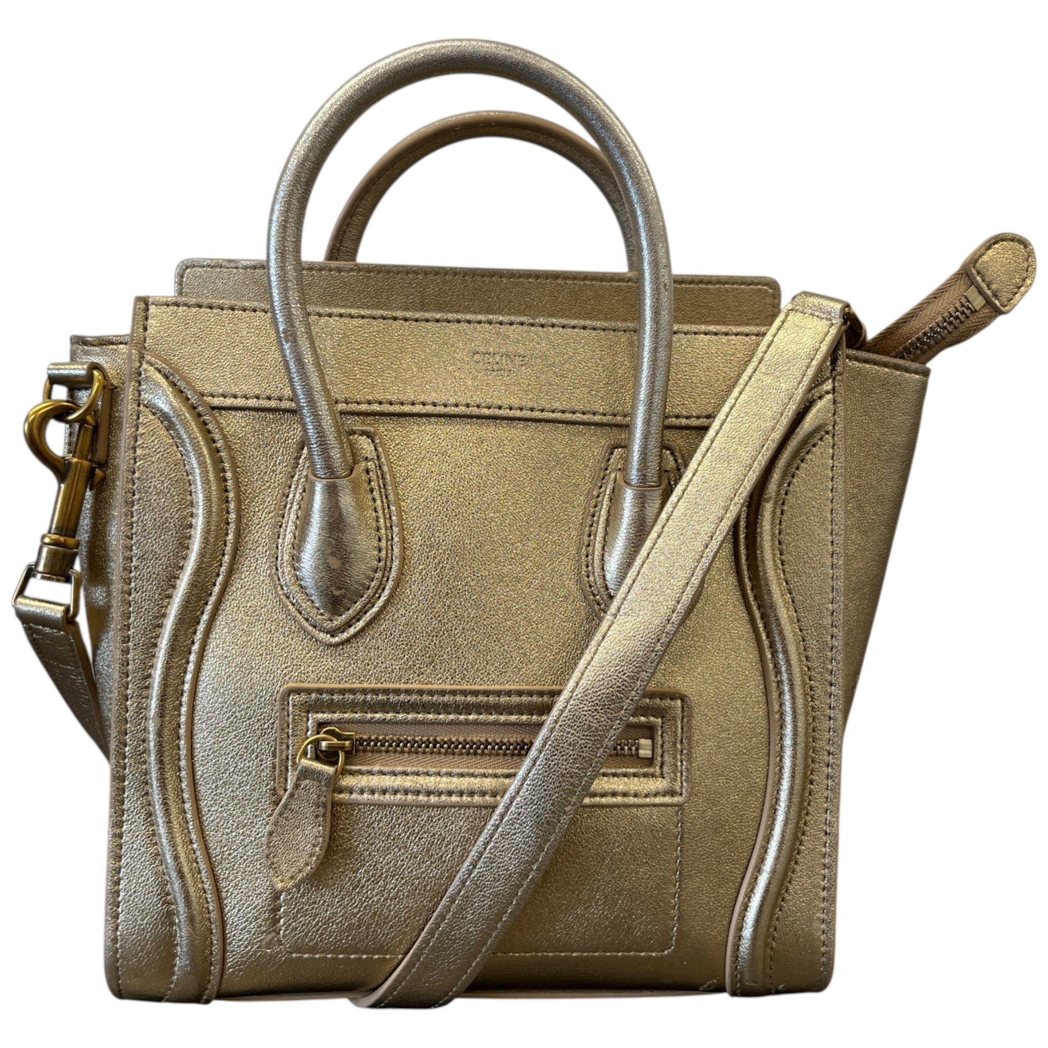 Women's Nano Luggage Tote Bag Gold