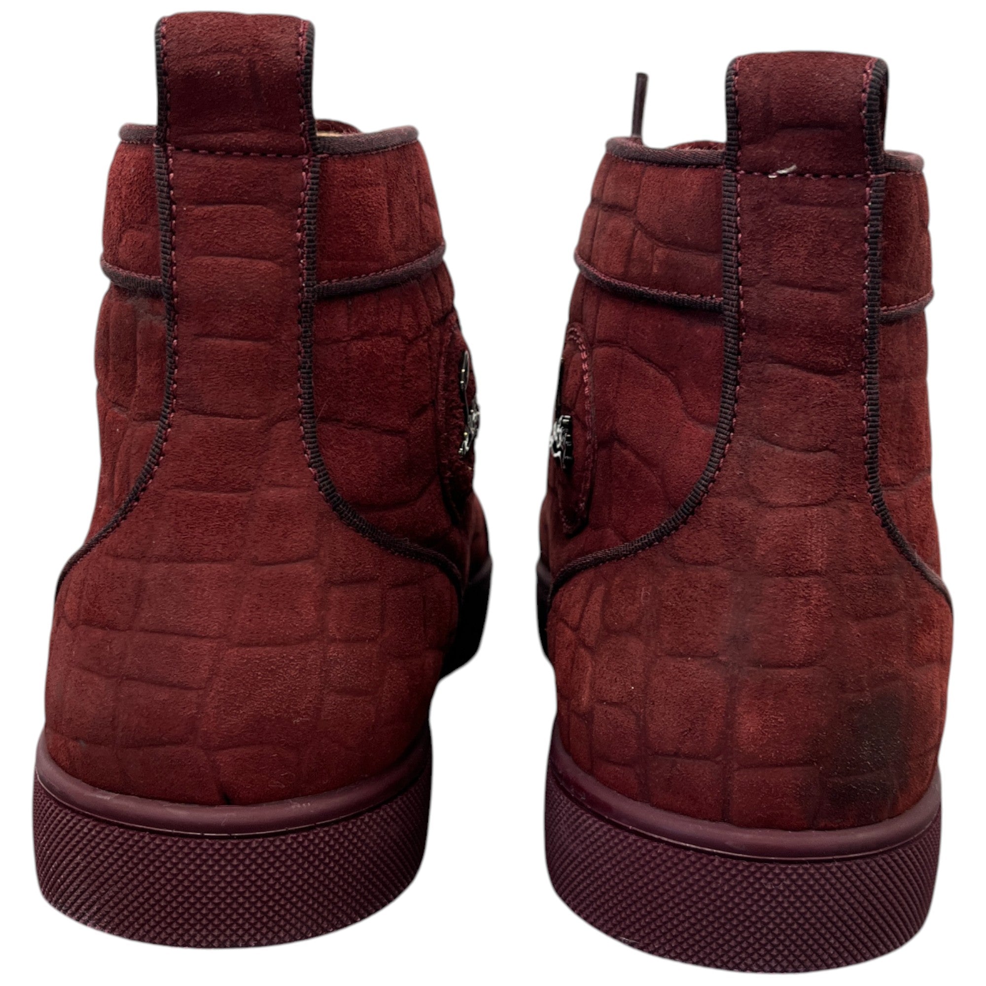 Men's Louis Orlato Flat High Trainers Burgundy Size EU 41.5 / UK 7.5