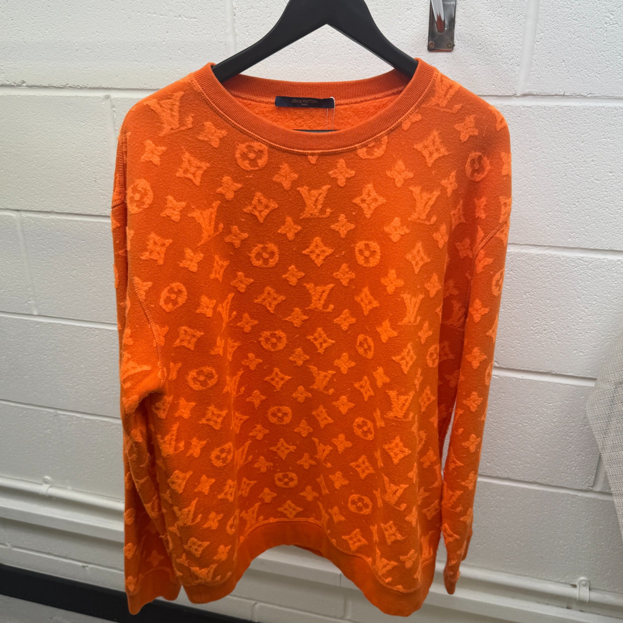 Men's Lv Monogram Jumper Orange Size L