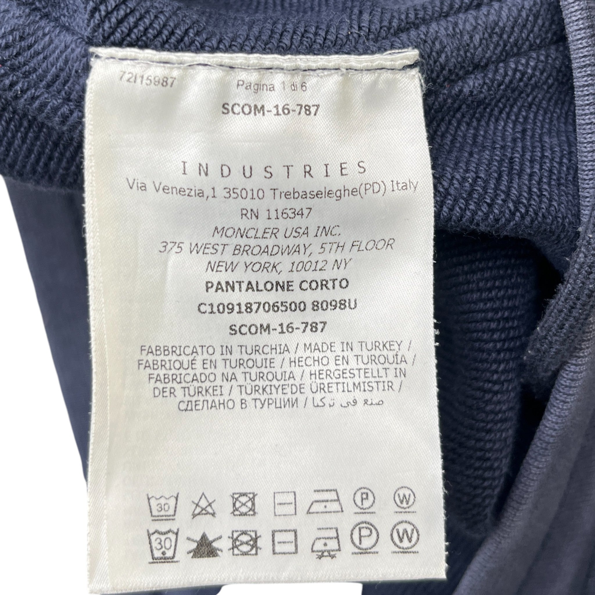 Men's Pantalone Corto Shorts Navy Size XXL