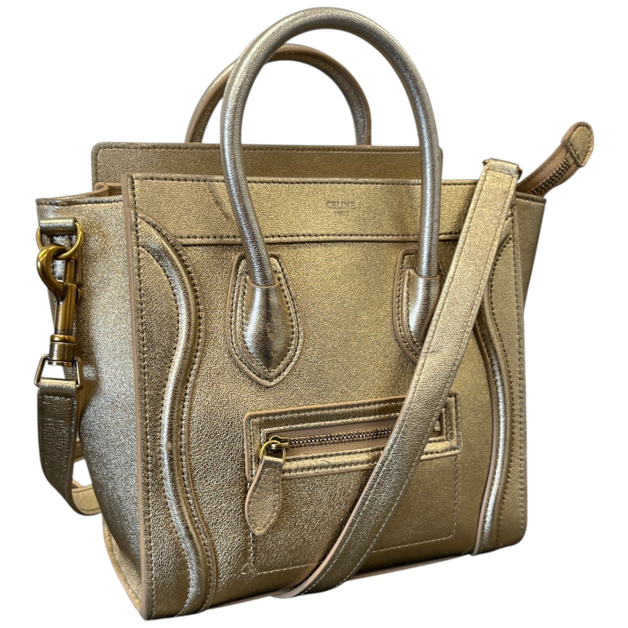 Women's Nano Luggage Tote Bag Gold