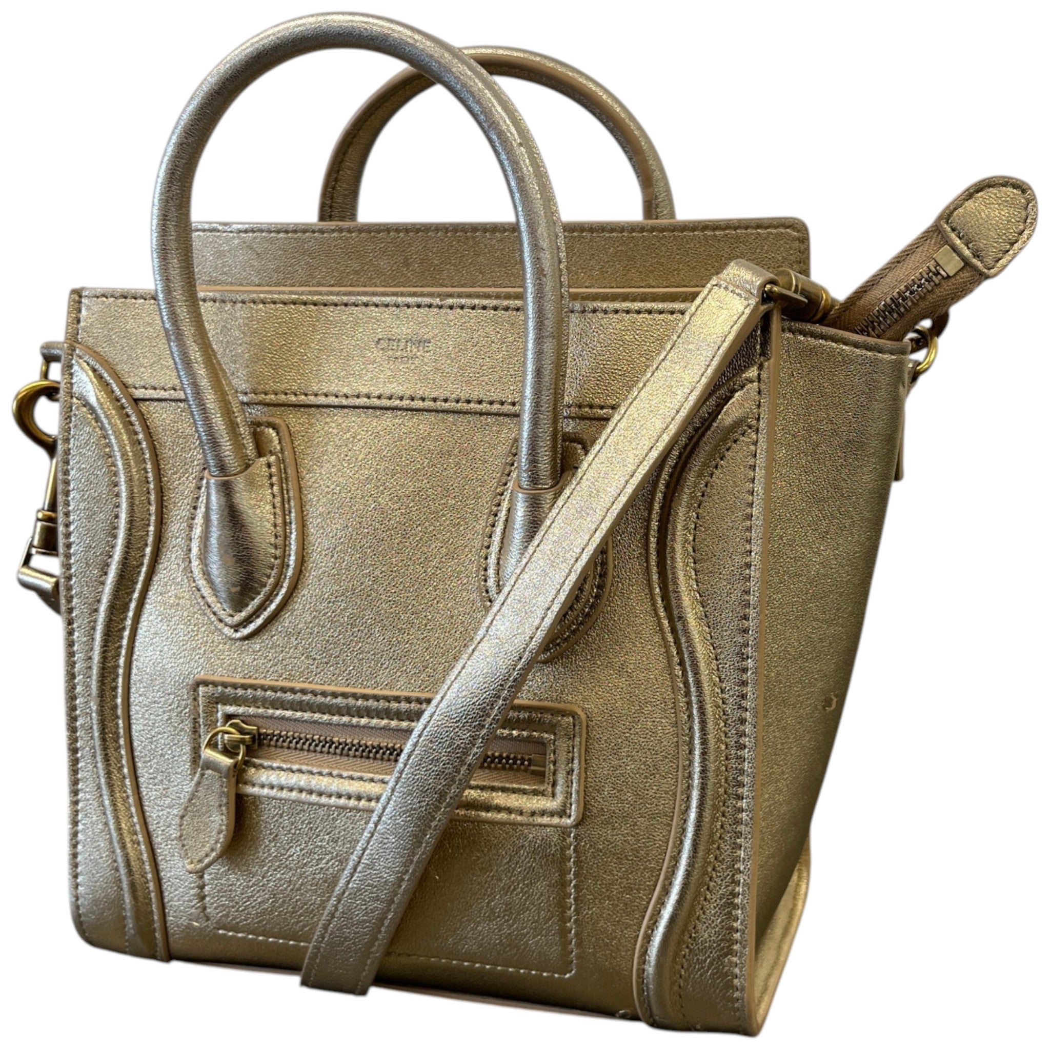 Women's Nano Luggage Tote Bag Gold