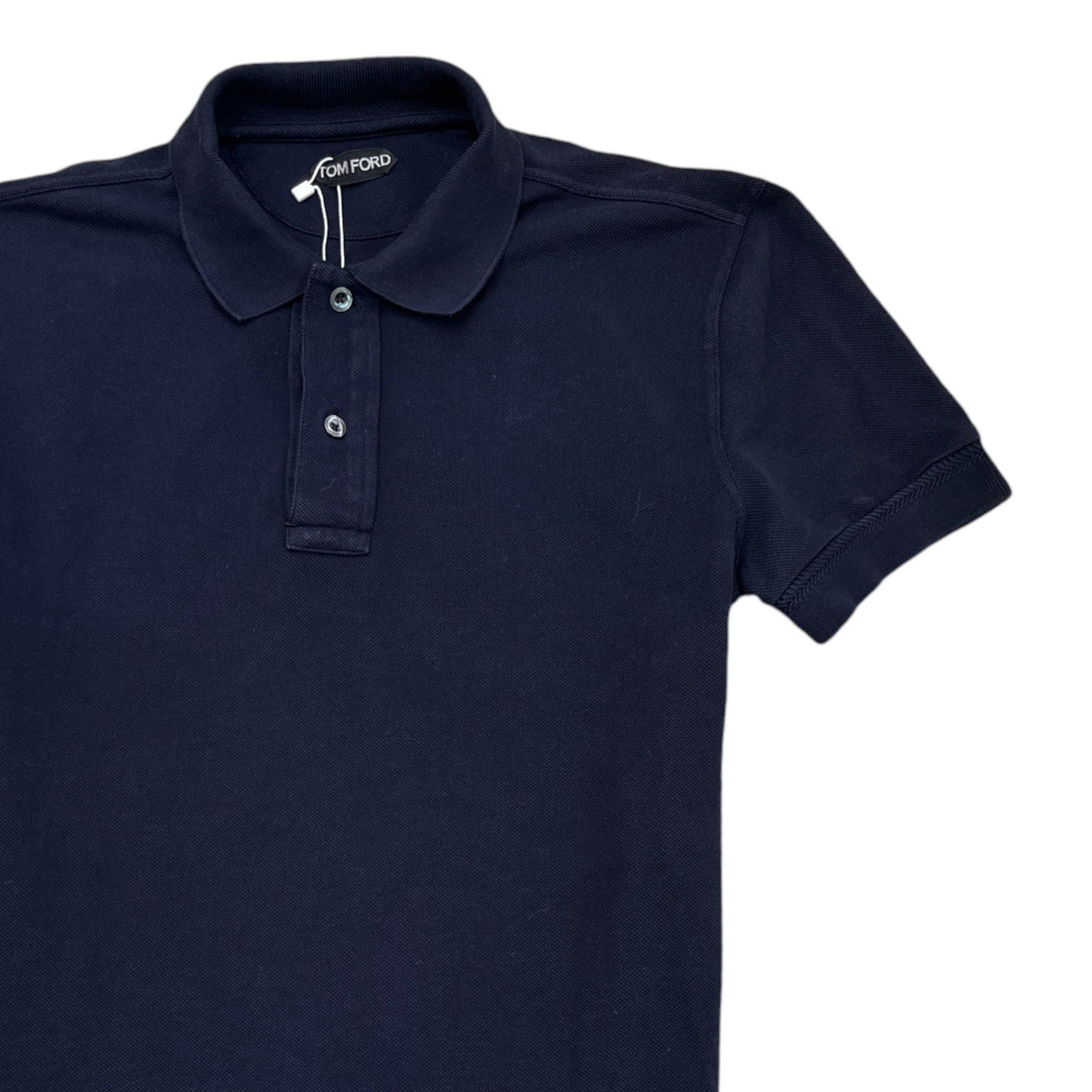 Men's Plain Polo Shirt Navy Size IT 48 / UK M