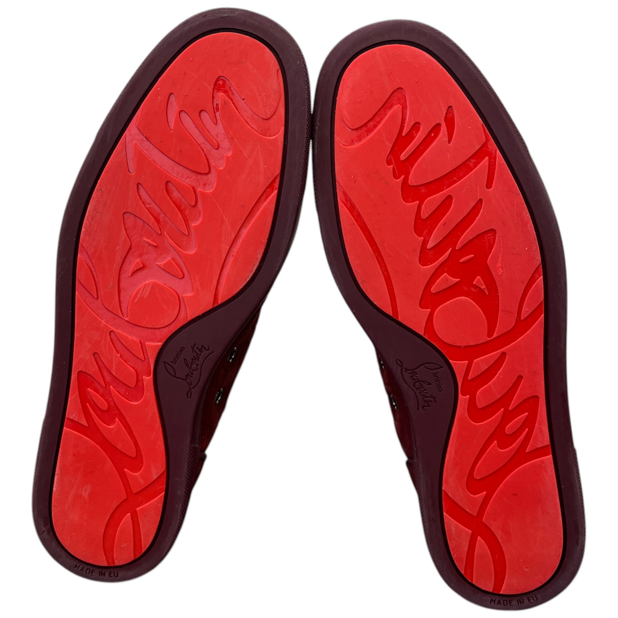 Men's Louis Orlato Flat High Trainers Burgundy Size EU 41.5 / UK 7.5