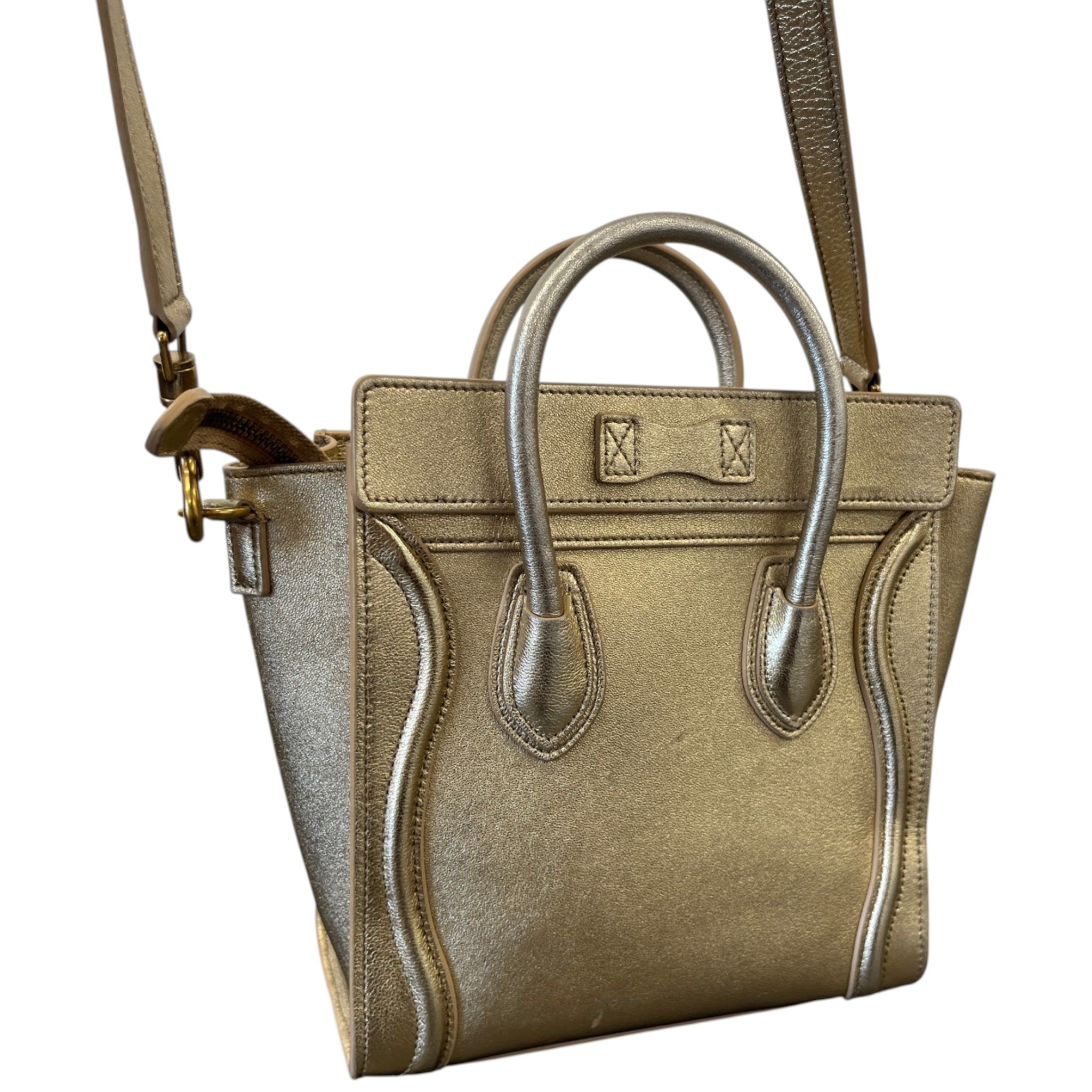 Women's Nano Luggage Tote Bag Gold