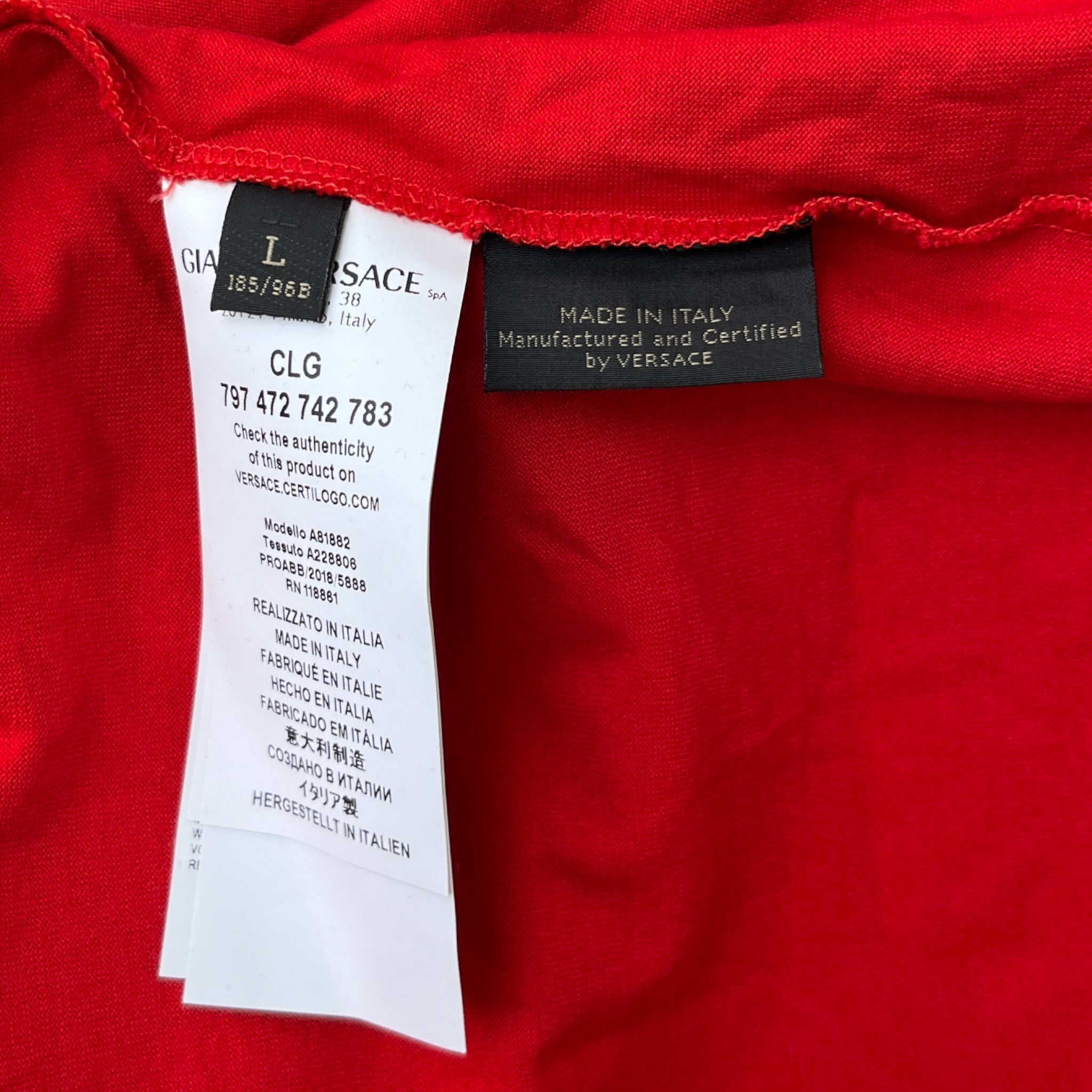 Men's Logo Print T-Shirt Red Size L