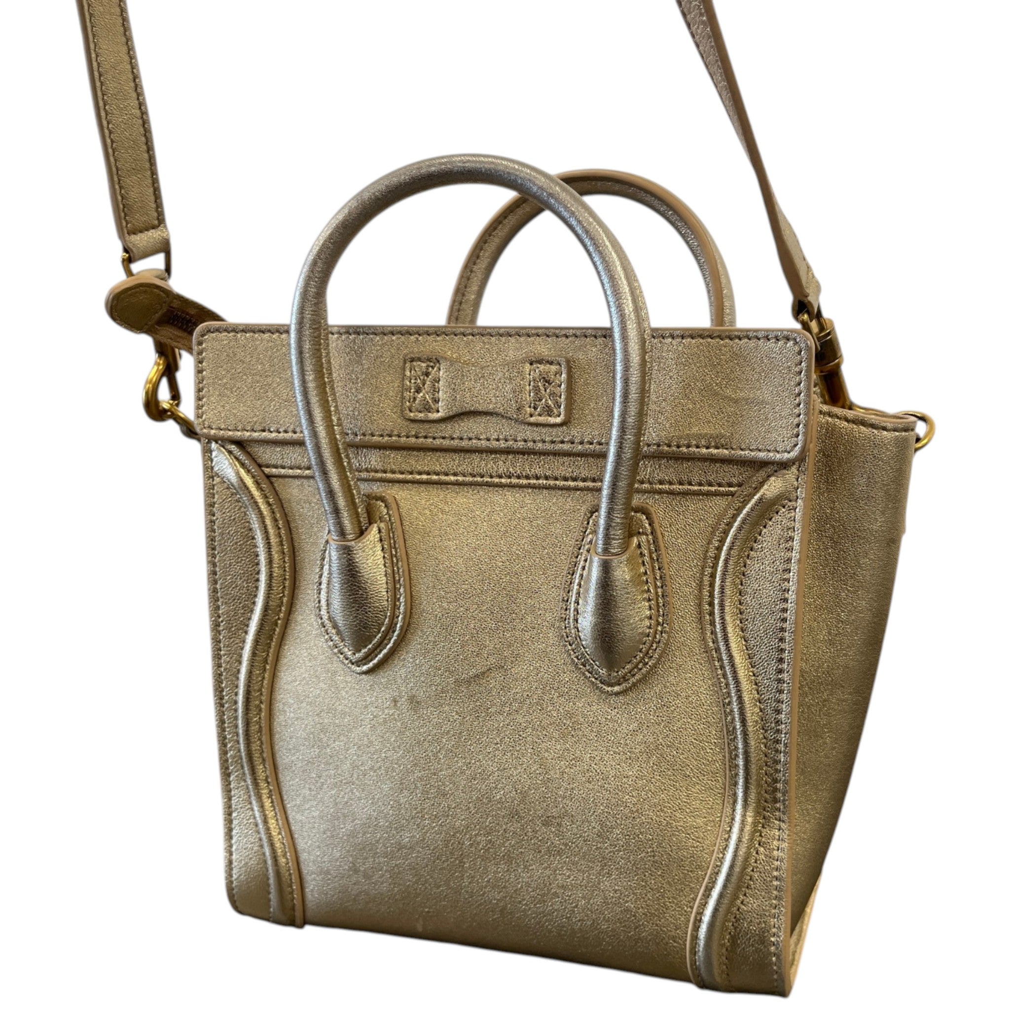 Women's Nano Luggage Tote Bag Gold