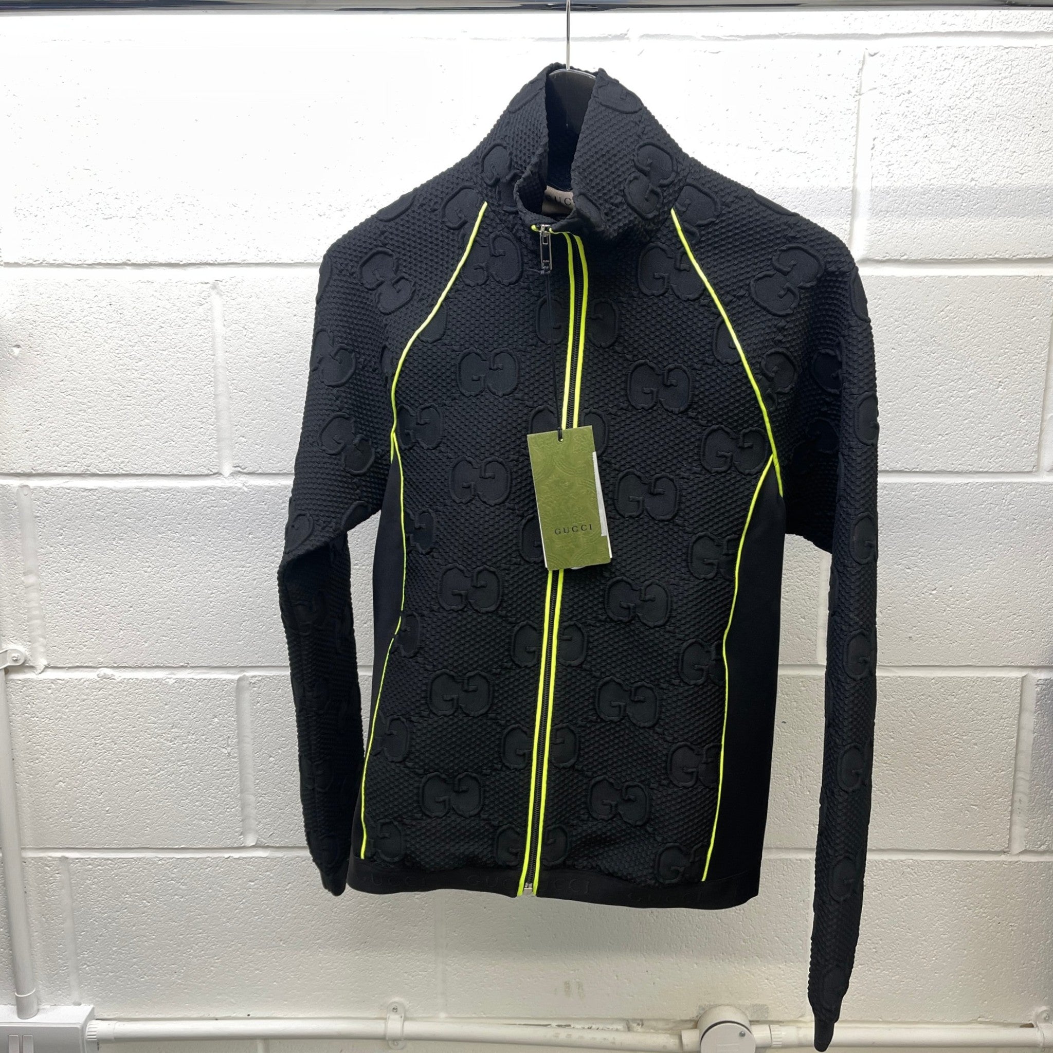 Men's Gg Stretch-Jersey Neoprene Zip Track Jacket Black Size XS