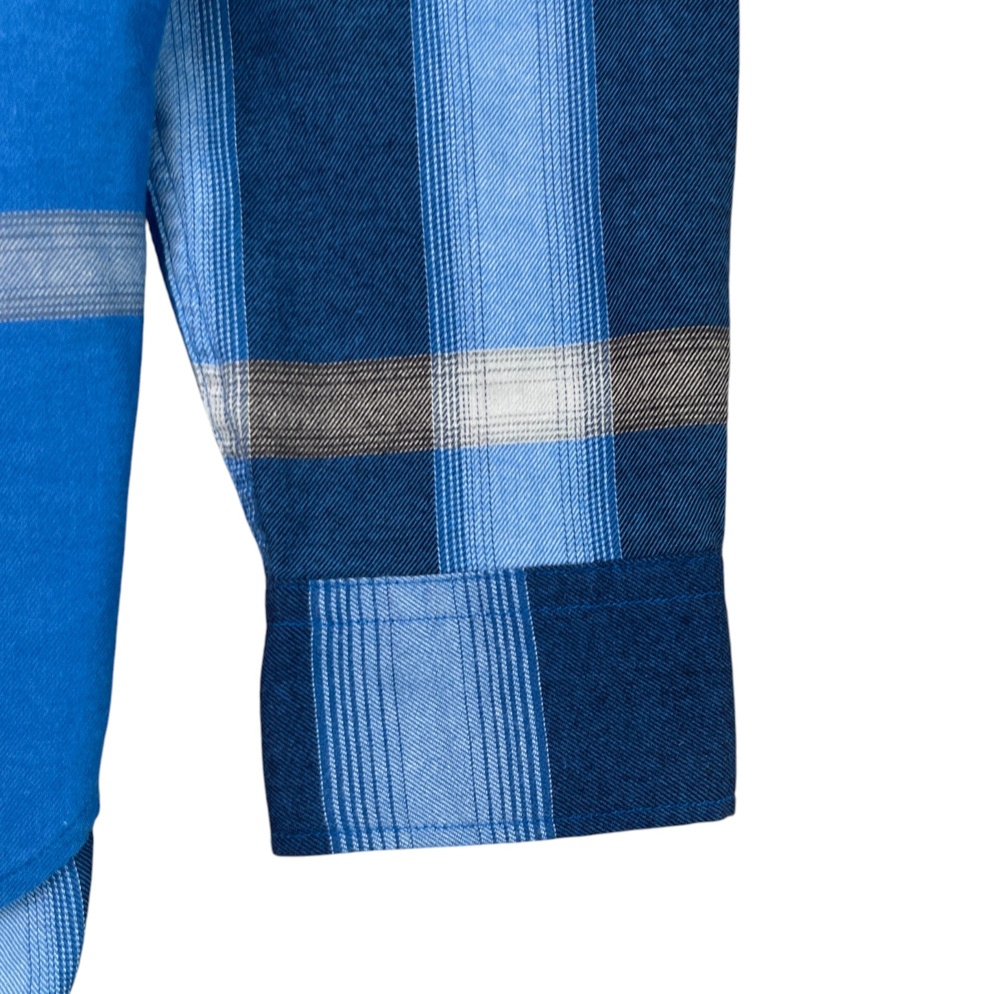 Men's Checkered Long Sleeve Shirt Blue Size M