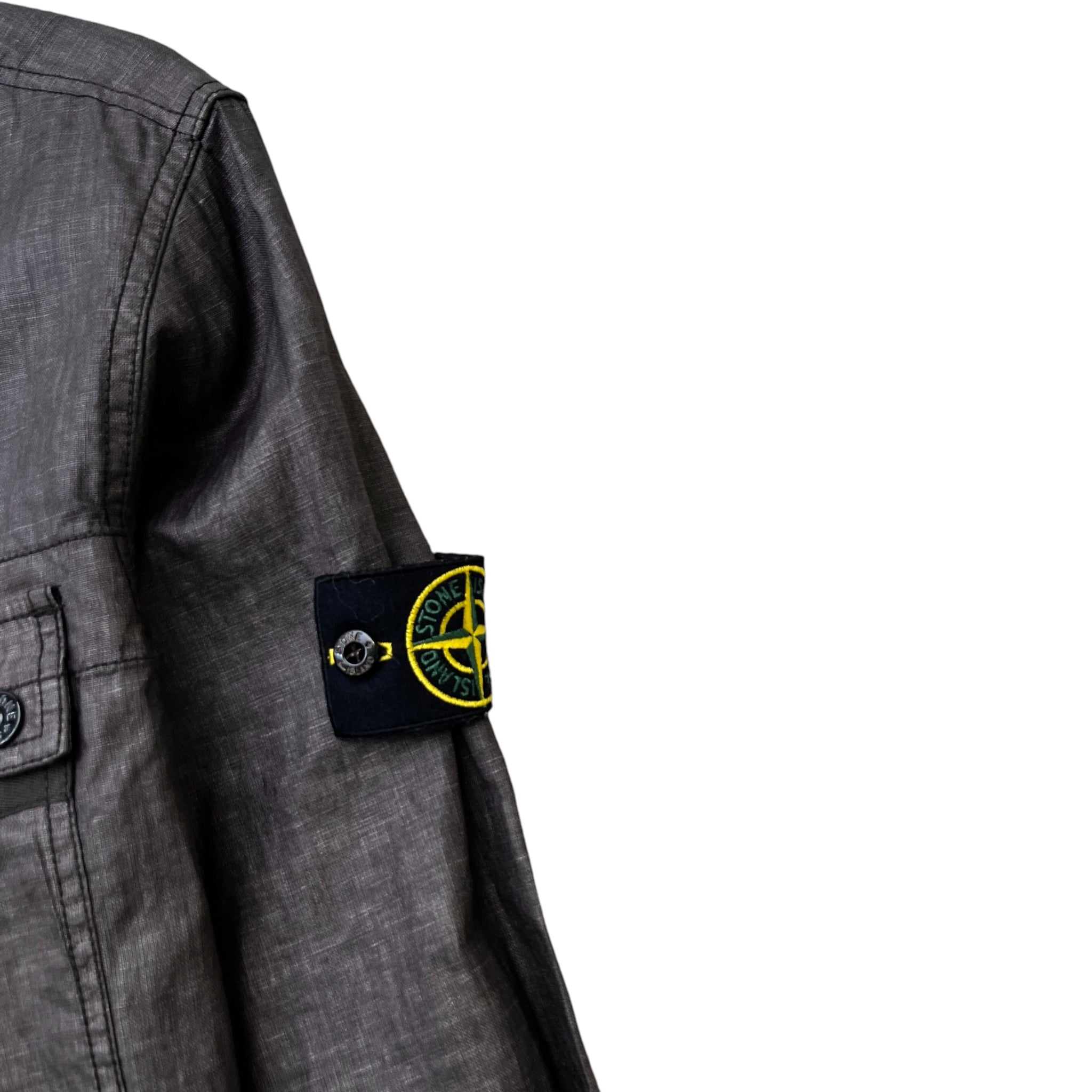 Men's Applique Logo OverShirt Charcoal Size XL