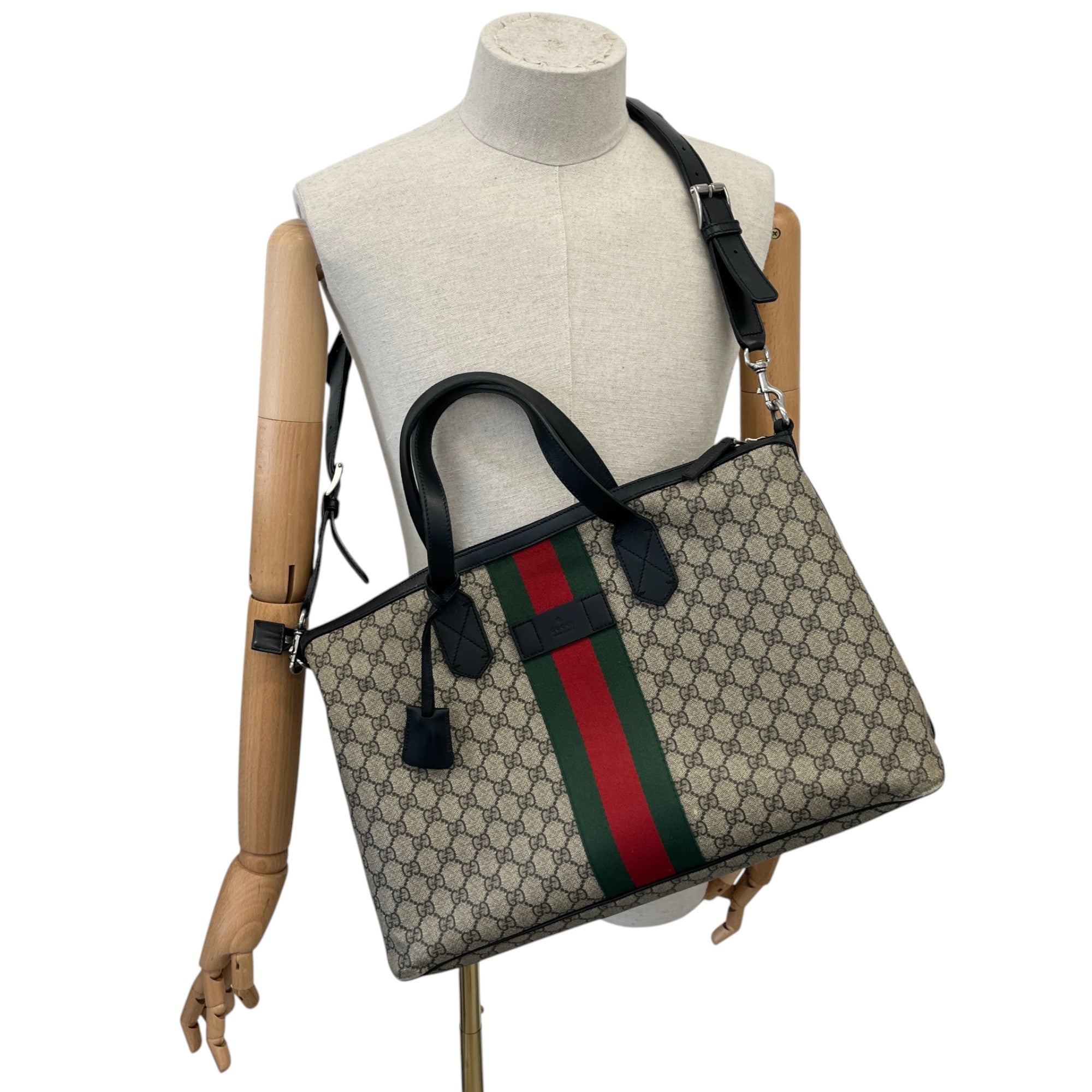 Women's Gg Supreme Web Boston Carryall Bag Beige