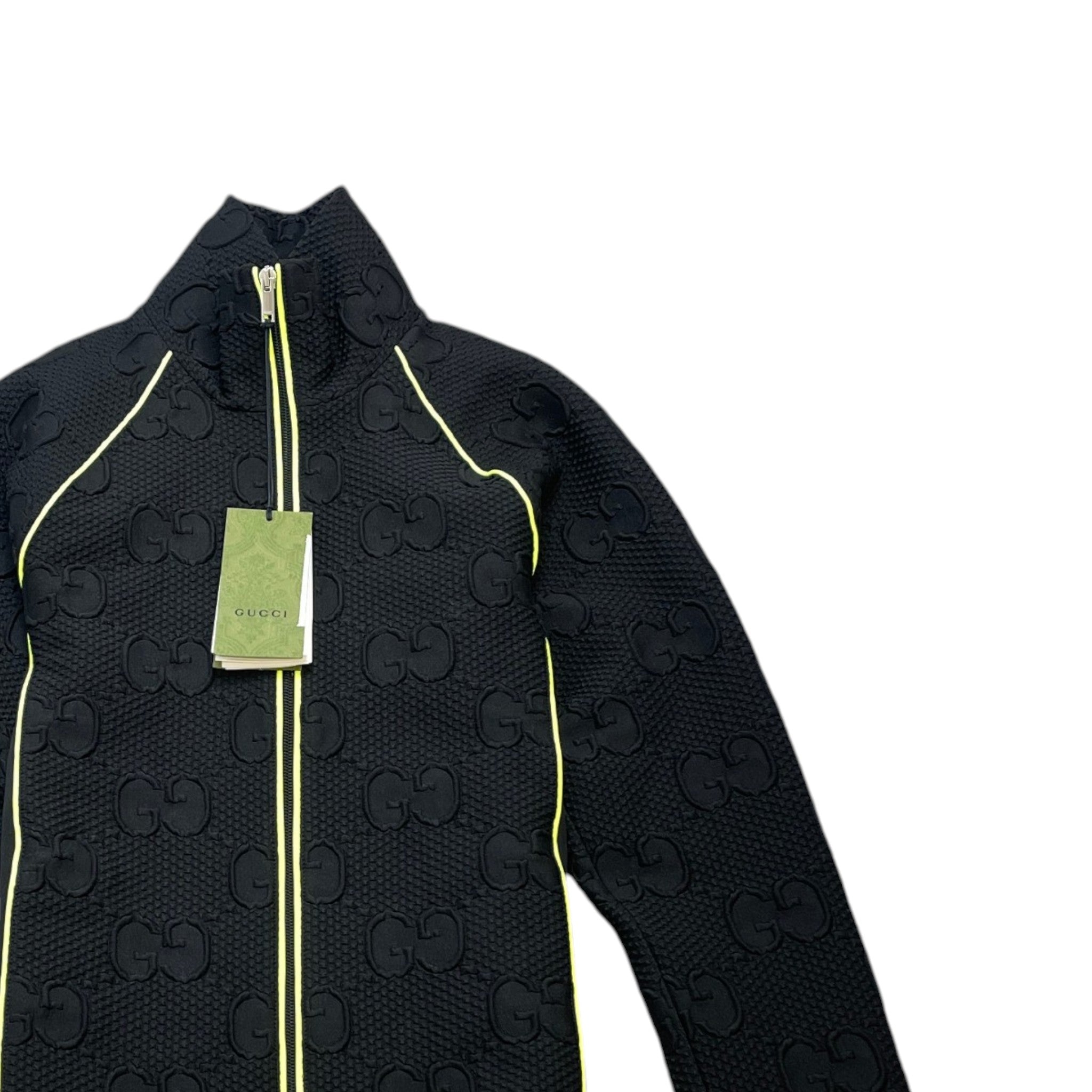 Men's Gg Stretch-Jersey Neoprene Zip Track Jacket Black Size XS