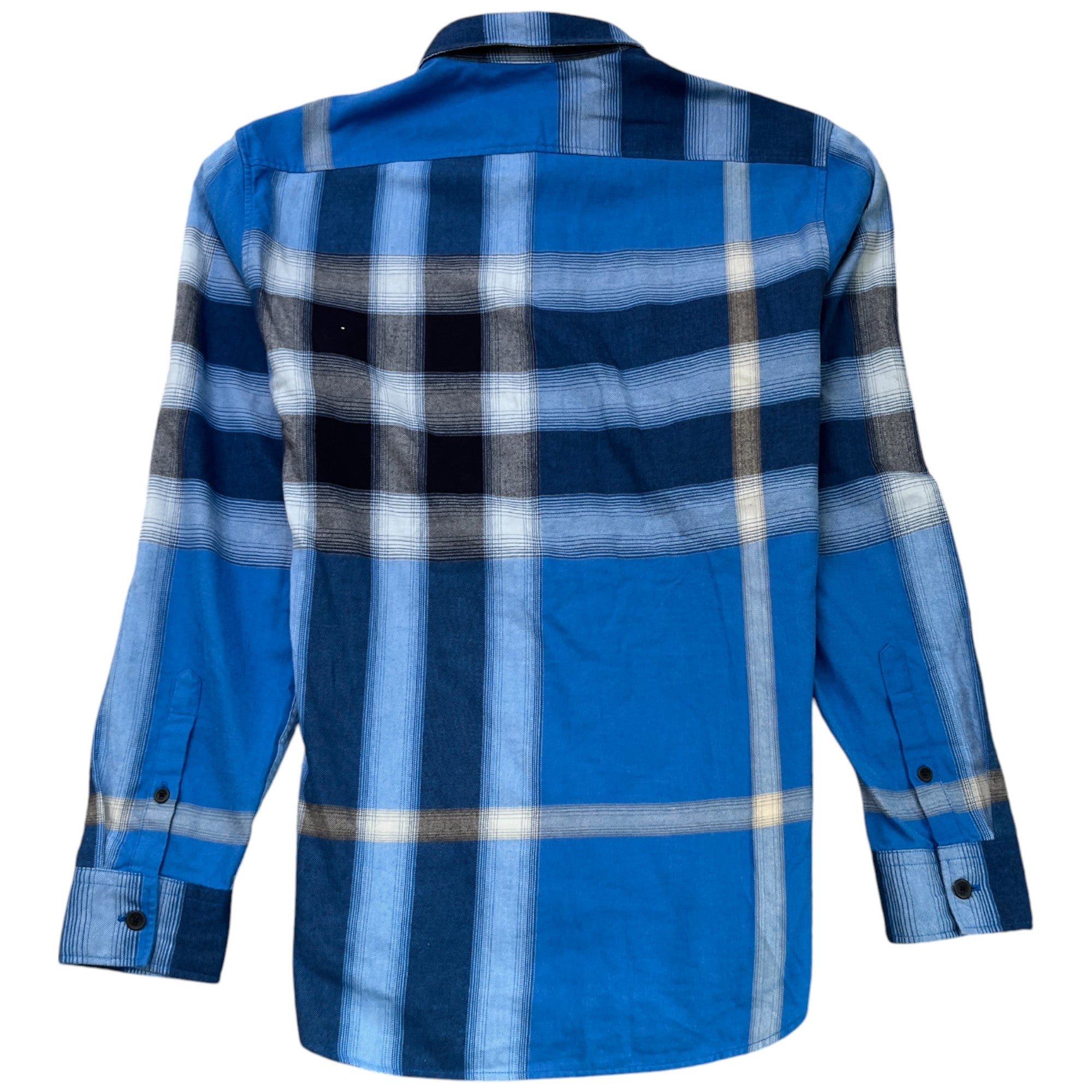 Men's Checkered Long Sleeve Shirt Blue Size M