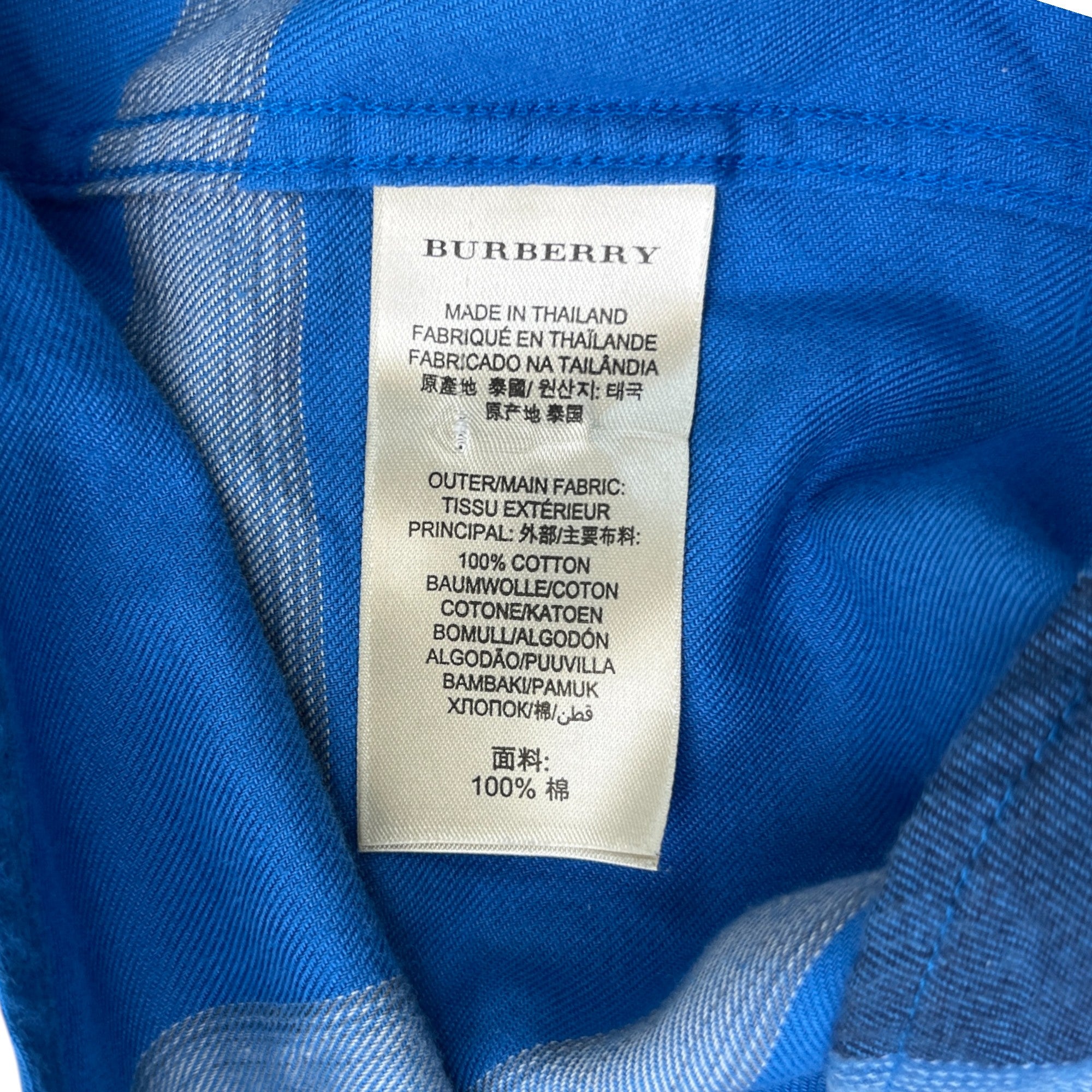 Men's Checkered Long Sleeve Shirt Blue Size M