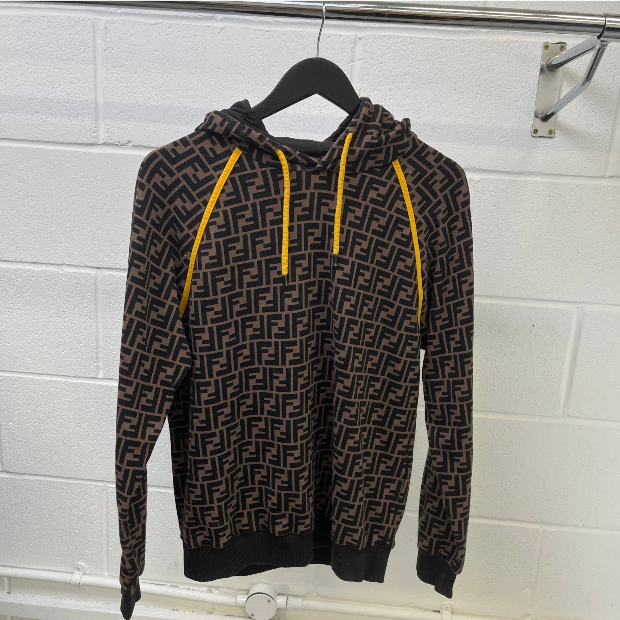Men's Ff Monogram Hoodie Brown Size M