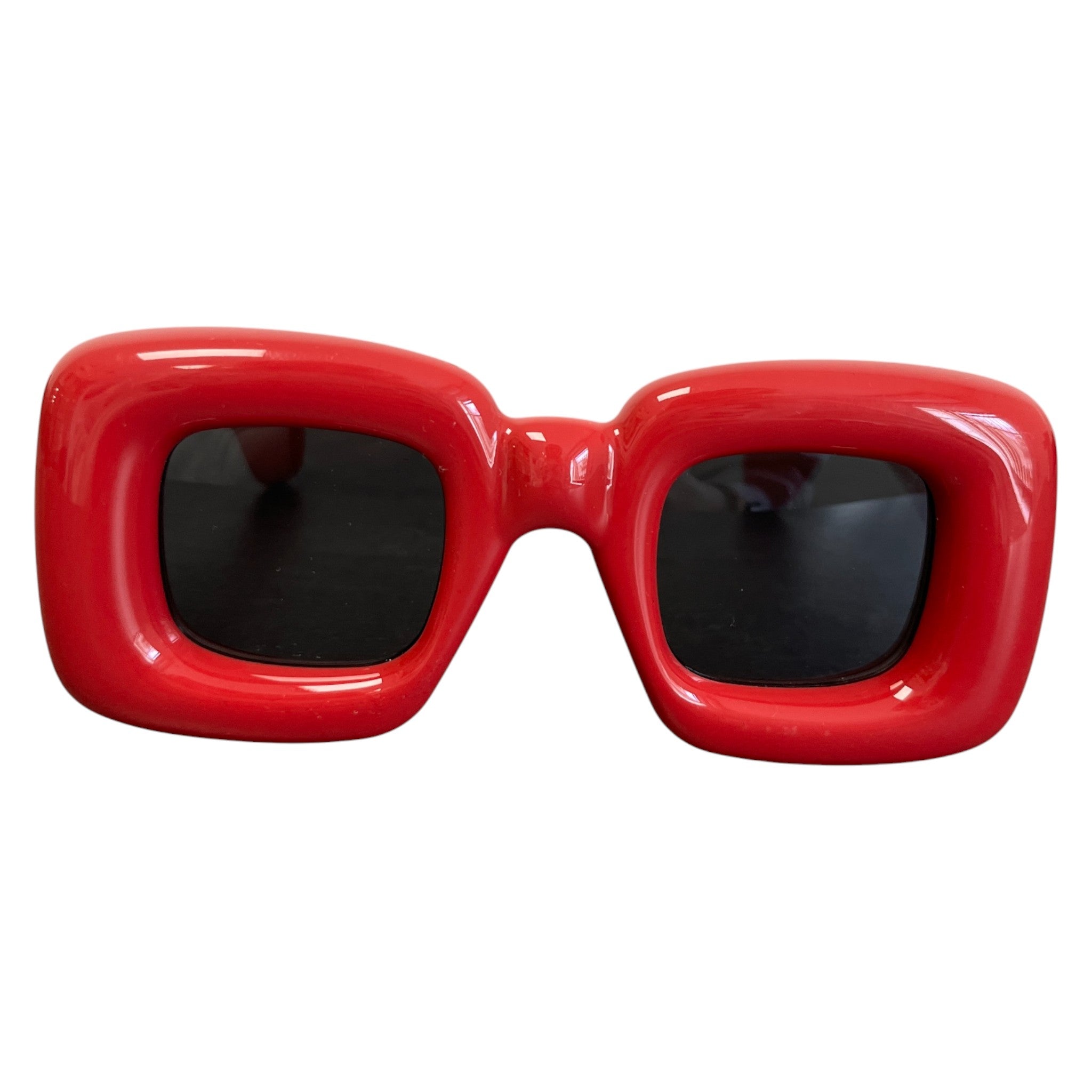 Women's Lw400981 Inflated Rectangular Sunglasses Red