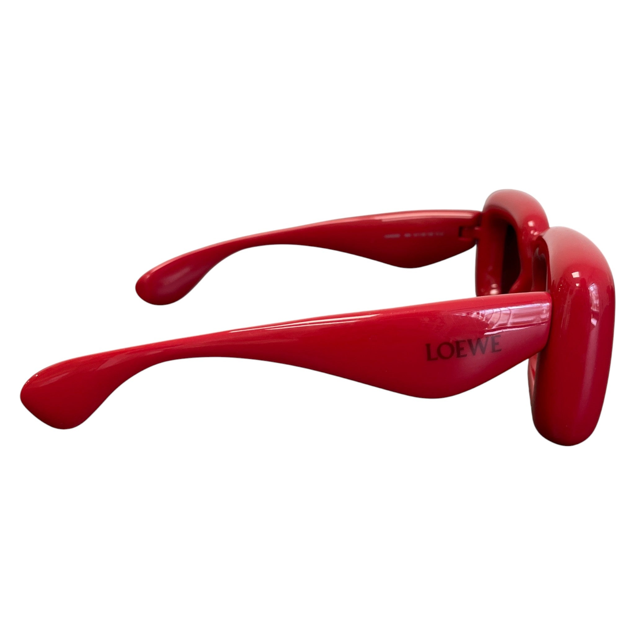 Women's Lw400981 Inflated Rectangular Sunglasses Red