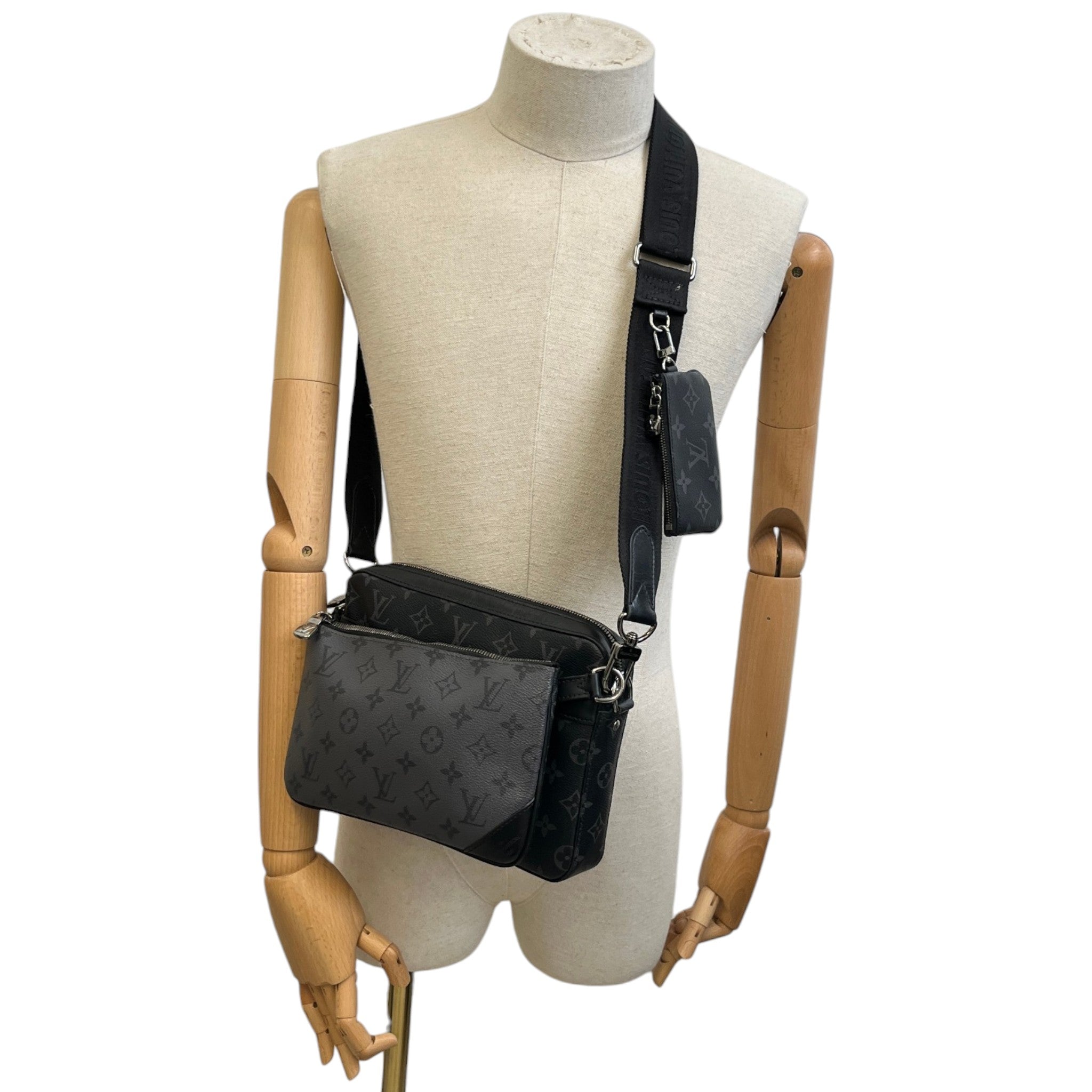 Men's Monogram Eclipse Trio Messenger Bag Grey