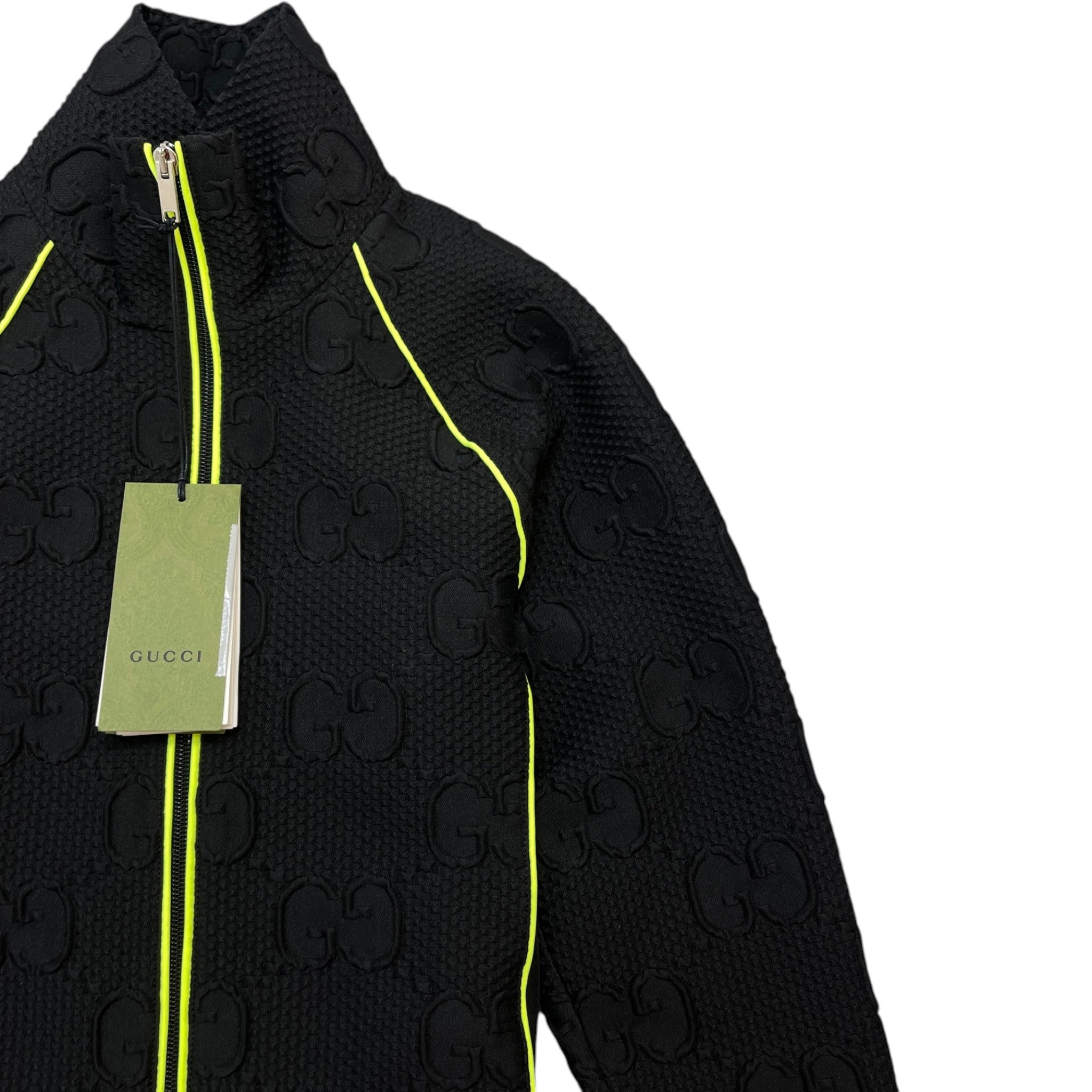 Men's Gg Stretch-Jersey Neoprene Zip Track Jacket Black Size XS